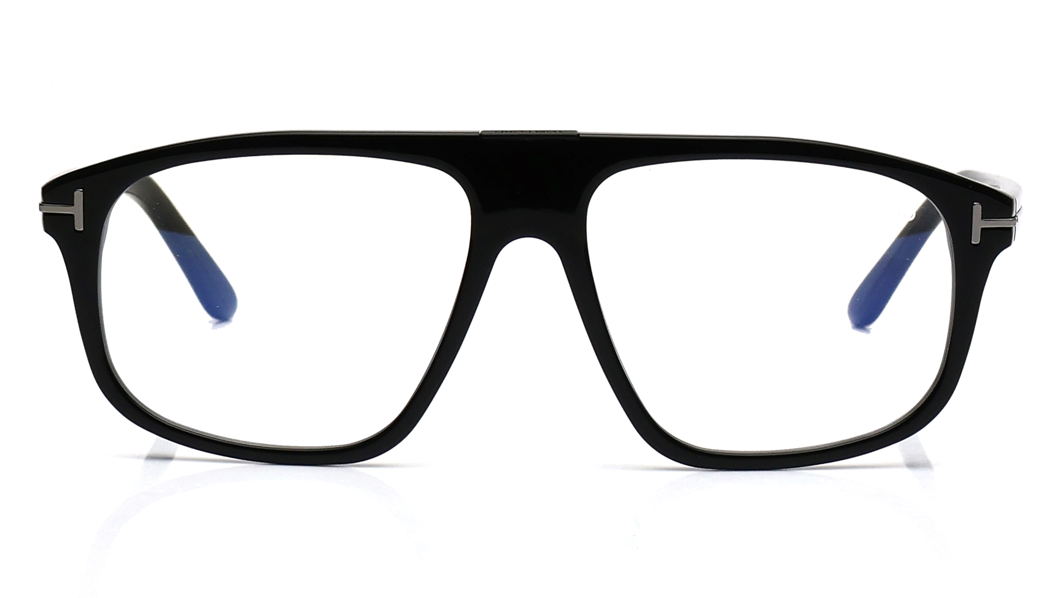 Image 1 of Black Navigator Eyeglasses for Men from Tomford Available at Titan Eye+