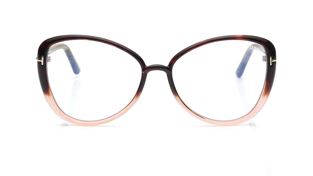 Image 1 of Brown CatEye Eyeglasses for Women from Tomford Available at Titan Eye+