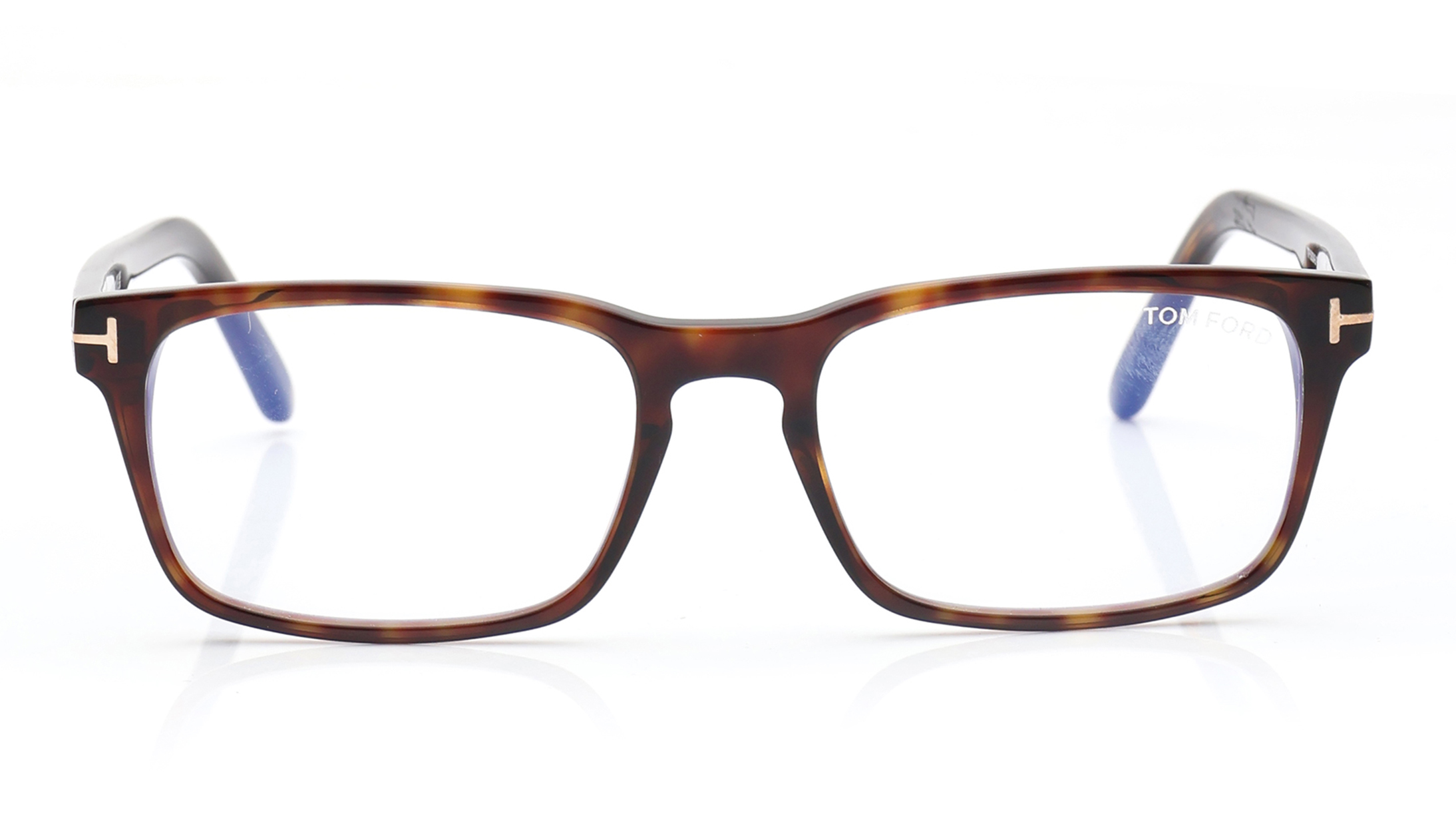 Image 1 of Brown Rectangle Rimmed Eyeglasses for Men from Tom Ford Available at Titan Eye+