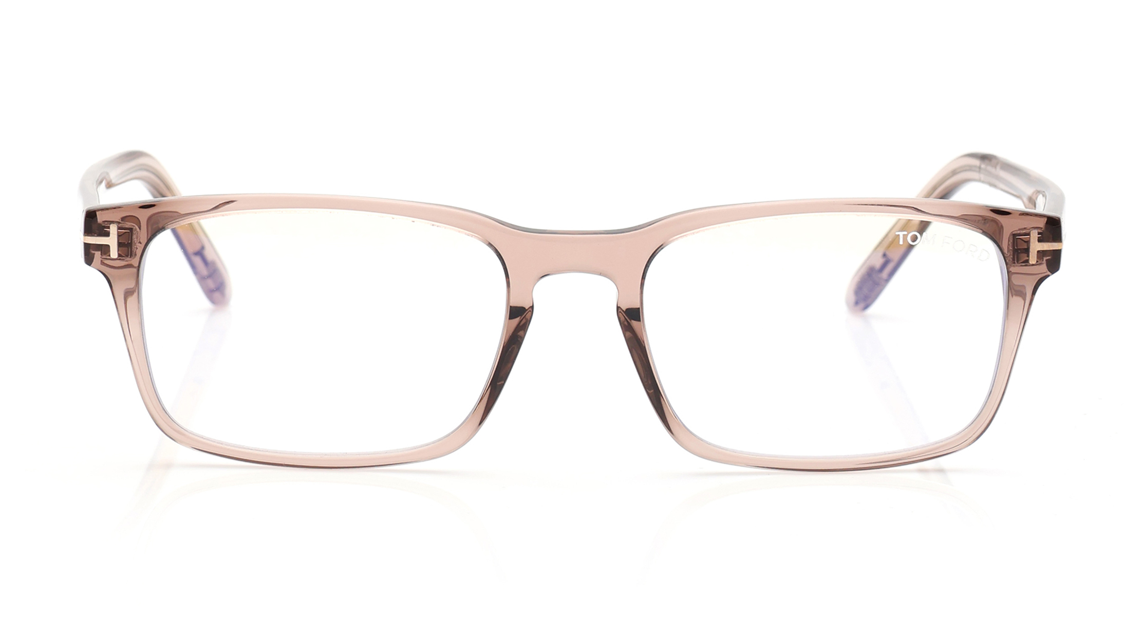 Image 1 of Cream Rectangle Rimmed Eyeglasses for Men from Tom Ford Available at Titan Eye+