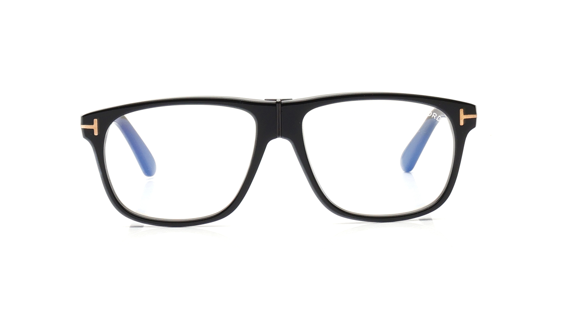 Image 1 of Black Square Eyeglasses for Men from Tomford Available at Titan Eye+