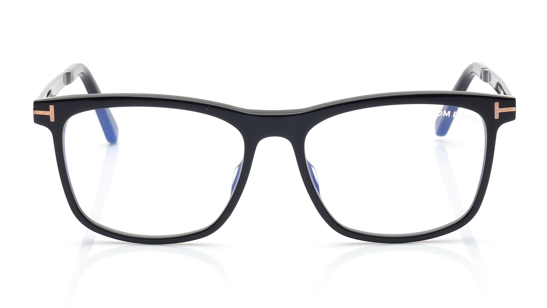Image 1 of Black Square Eyeglasses for Men from Tomford Available at Titan Eye+