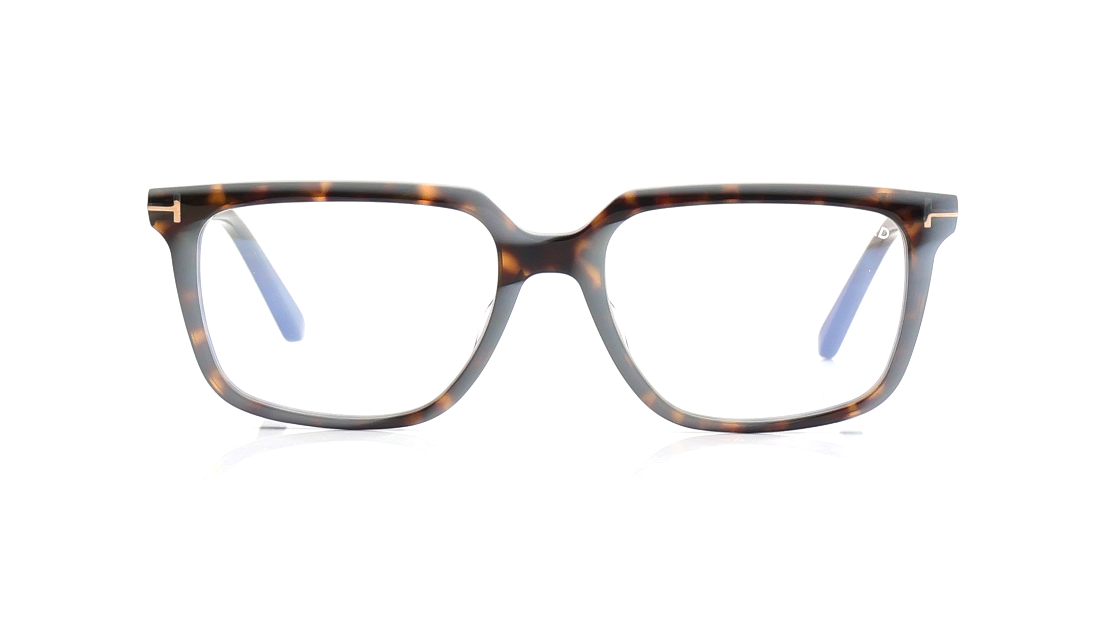 Image 1 of Brown Rectangle Eyeglasses for Men from Tomford Available at Titan Eye+