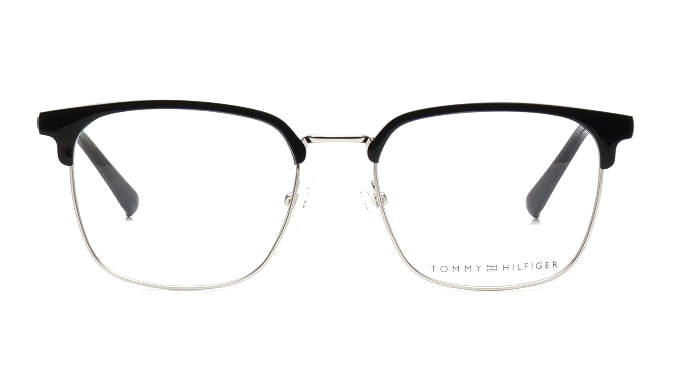 Image 1 of Black Clubmaster Eyeglasses for Men from Tommy Hilfiger Available at Titan Eye+