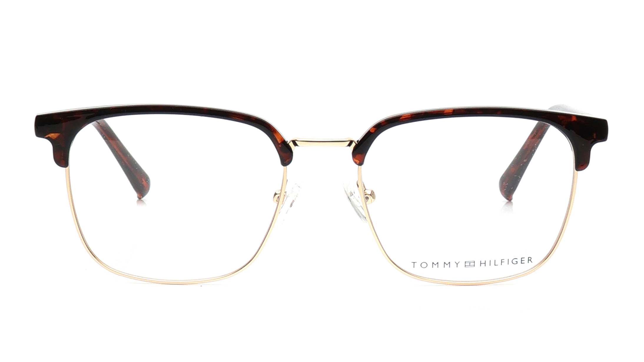 Image 1 of Silver Clubmaster Eyeglasses for Men from Tommy Hilfiger Available at Titan Eye+