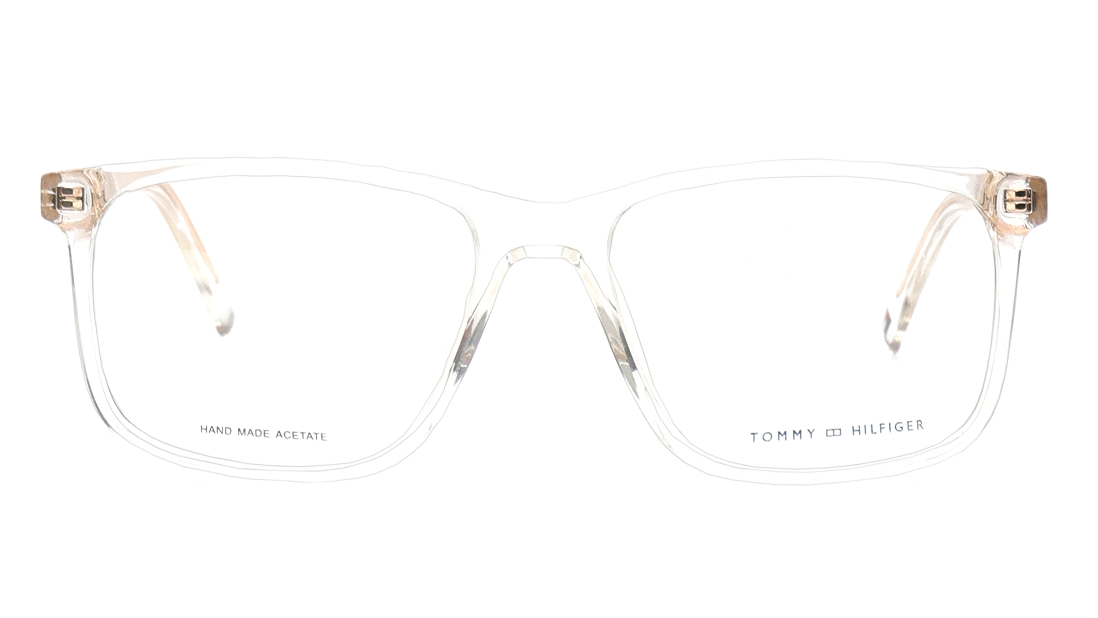 Image 1 of Transparent Wayfarer Eyeglasses for Men from Tommy Hilfiger Available at Titan Eye+