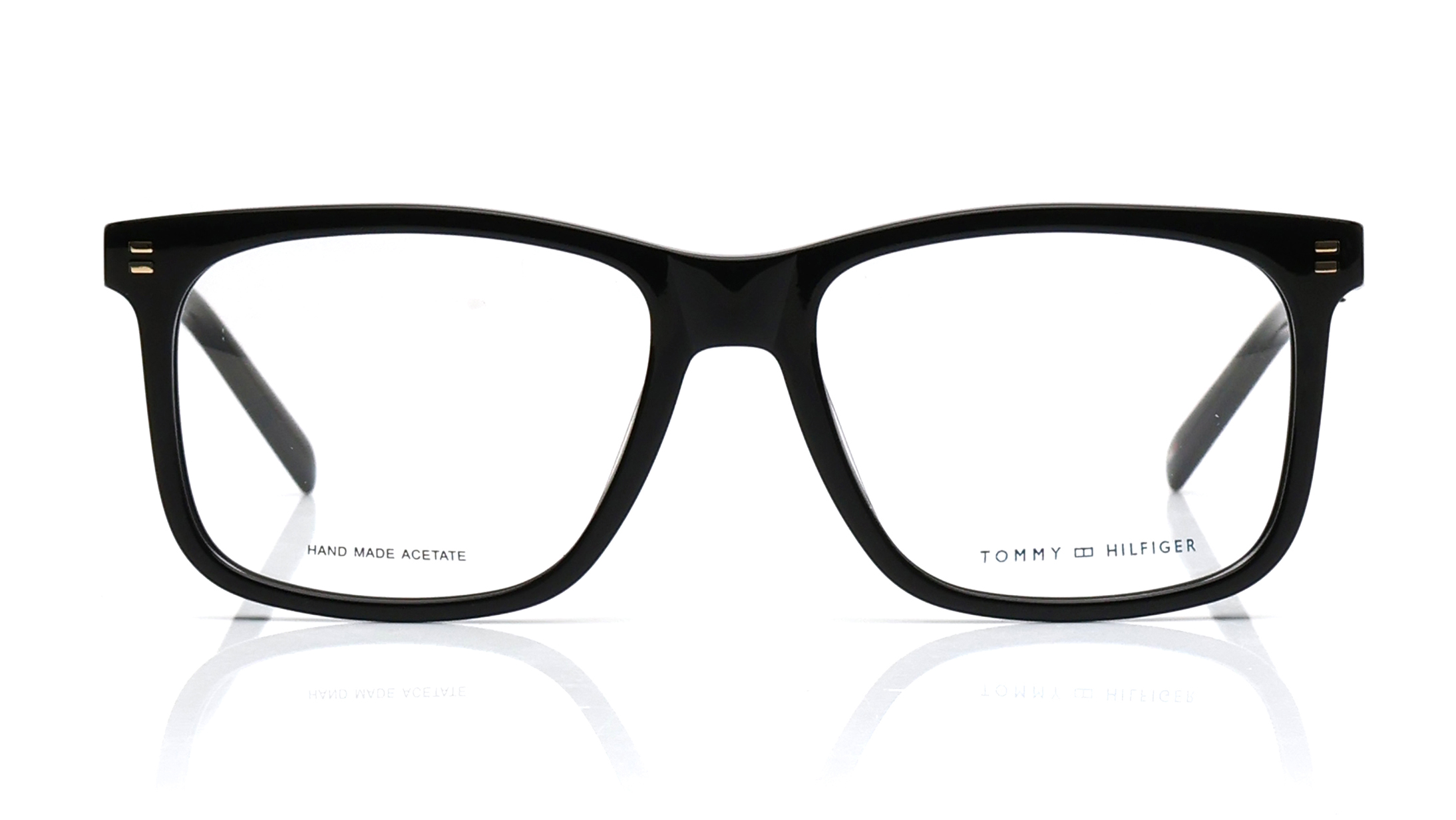 Image 1 of Silver Wayfarer Rimmed Eyeglasses for Men from Tommy Hilfiger Available at Titan Eye+
