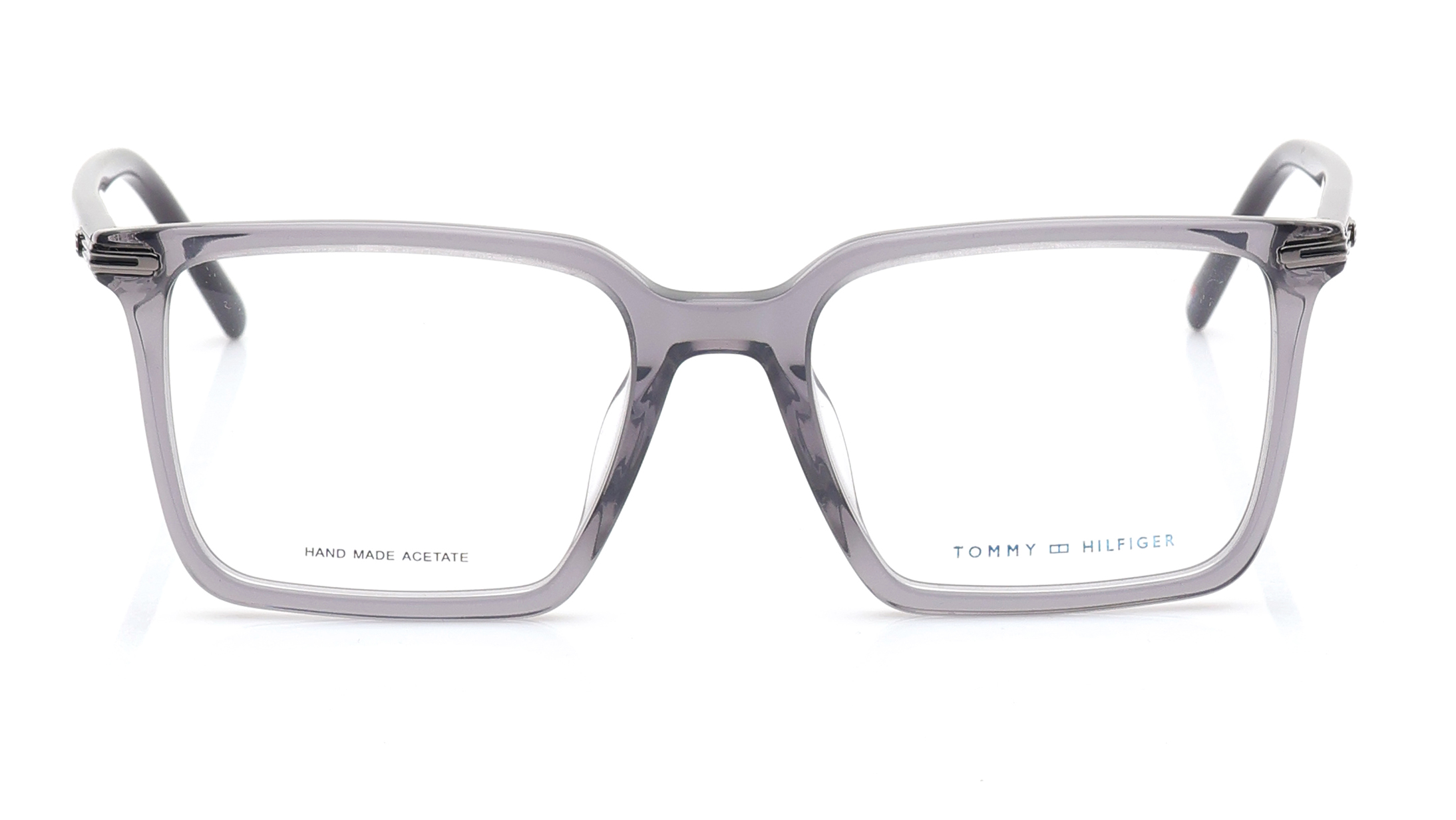 Image 1 of Grey Square Eyeglasses for Men from Tommy Hilfiger Available at Titan Eye+
