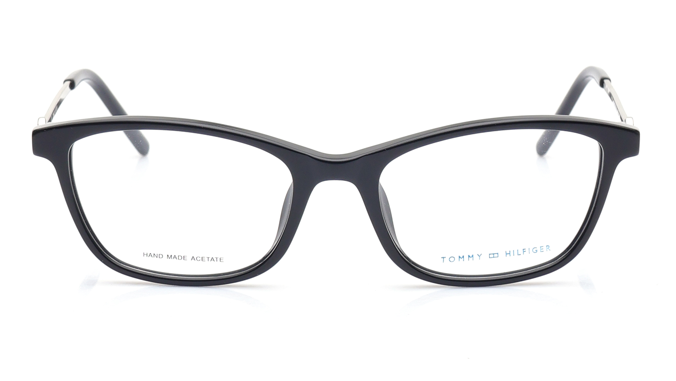 Image 1 of Black Rectangle Eyeglasses for Men from Tommy Hilfiger Available at Titan Eye+