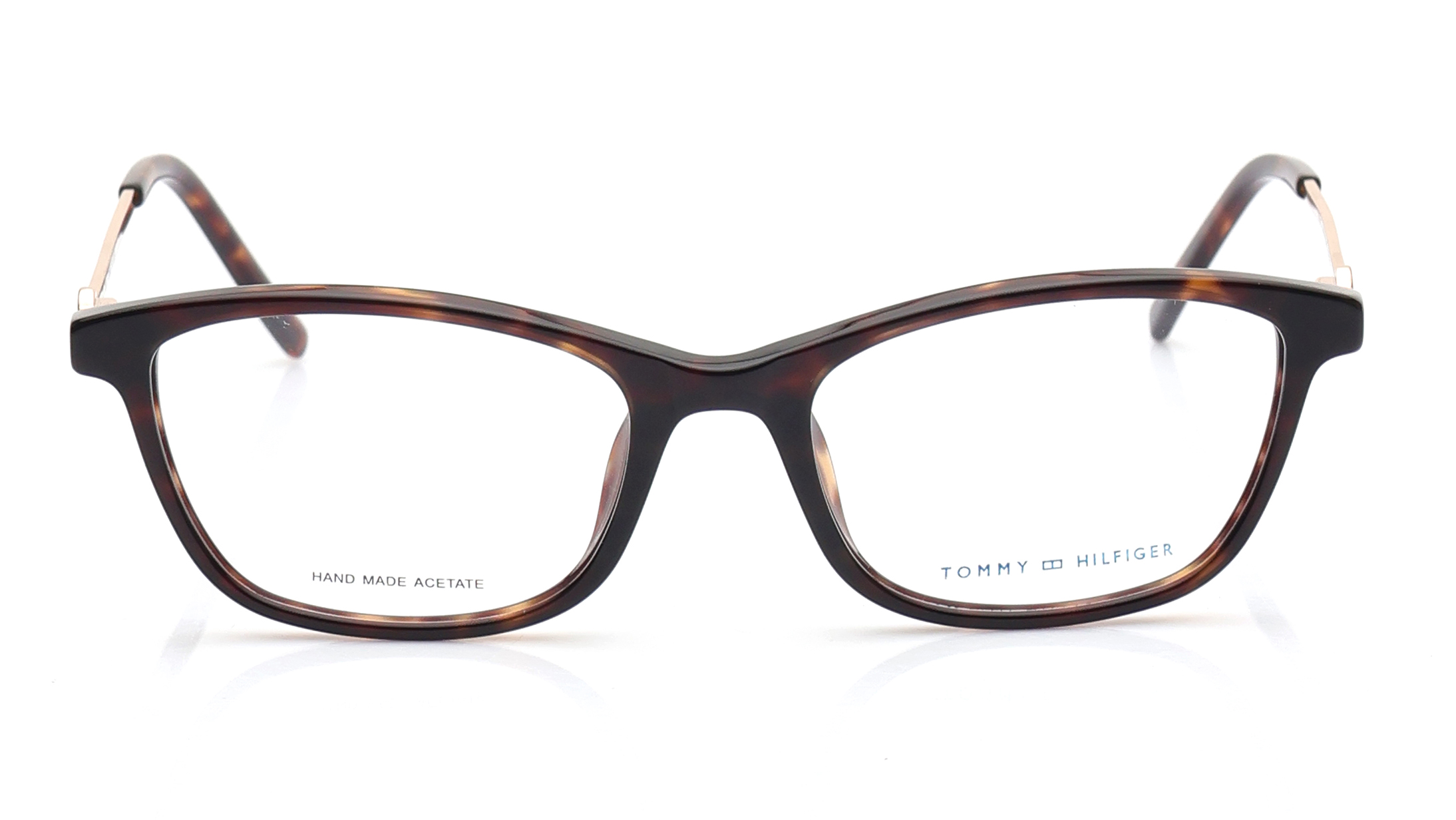 Image 1 of Brown Rectangle Eyeglasses for Women from Tommy Hilfiger Available at Titan Eye+