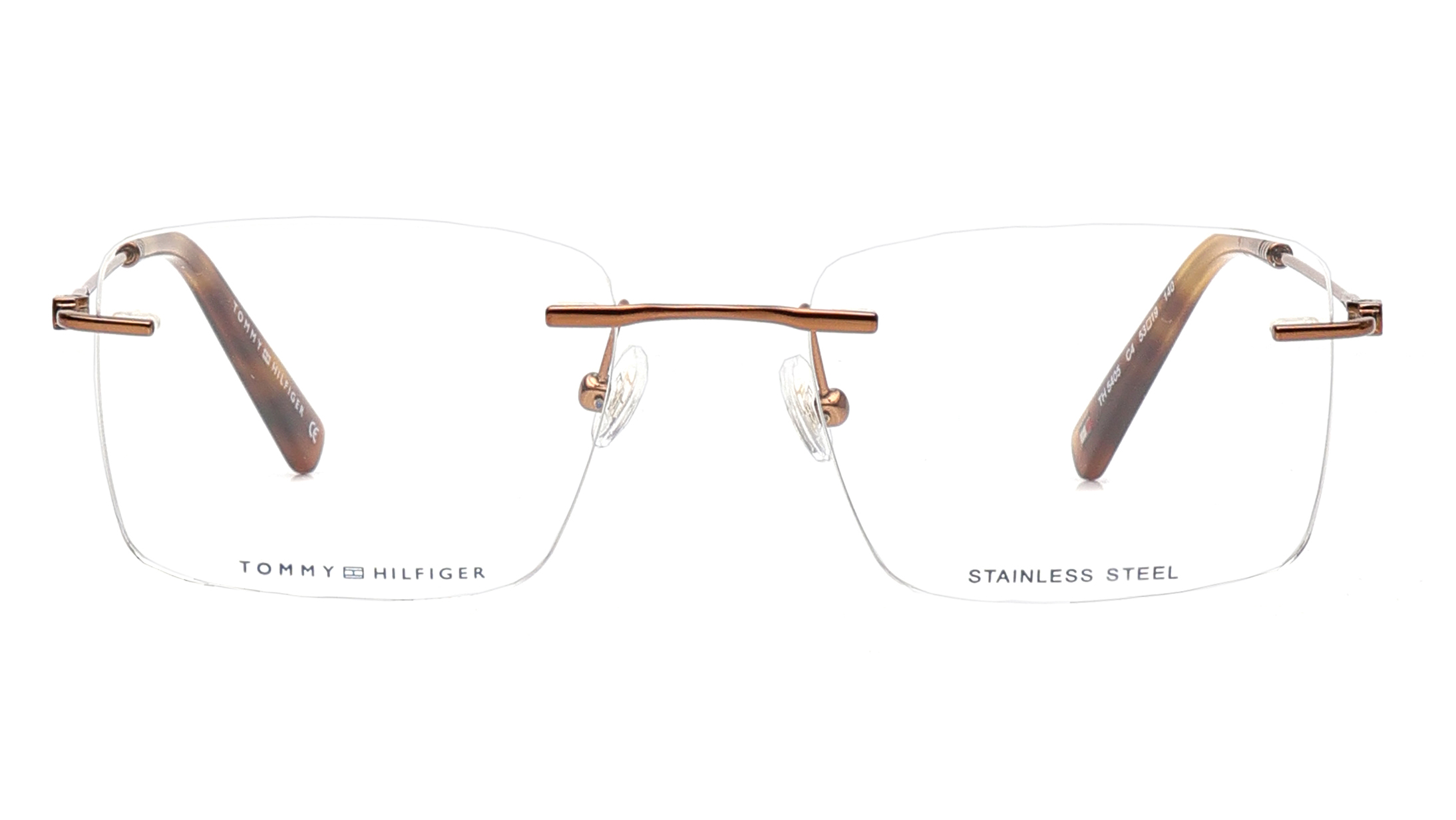 Image 1 of Brown Rectangle Eyeglasses for Men and Women from Tommy Hilfiger Available at Titan Eye+