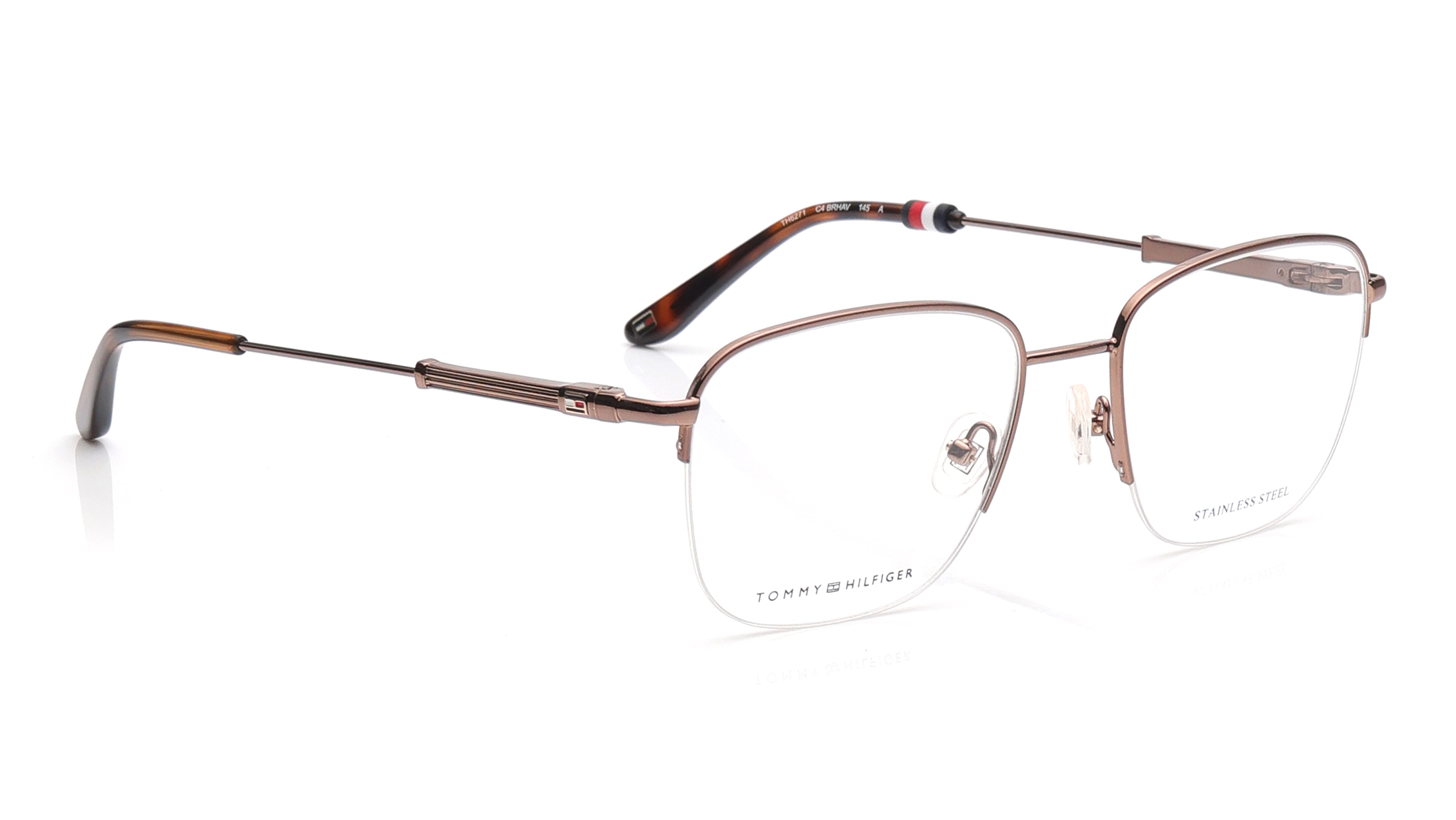 Image 2 of Brown Oval Eyeglasses for Men and Women from Tommy Hilfiger Available at Titan Eye+