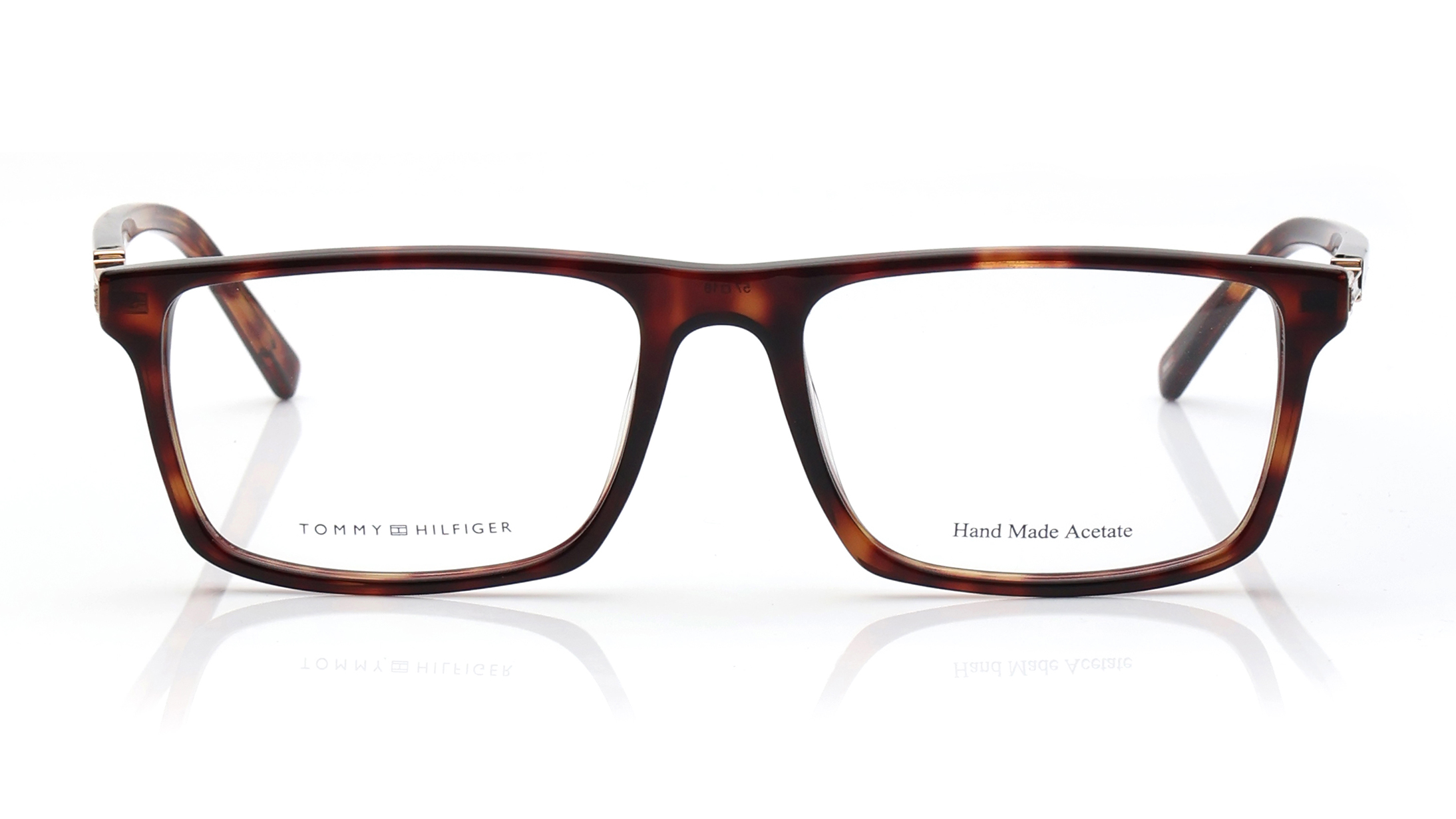 Image 1 of Brown Rectangle Eyeglasses for Men from Tommy Hilfiger Available at Titan Eye+