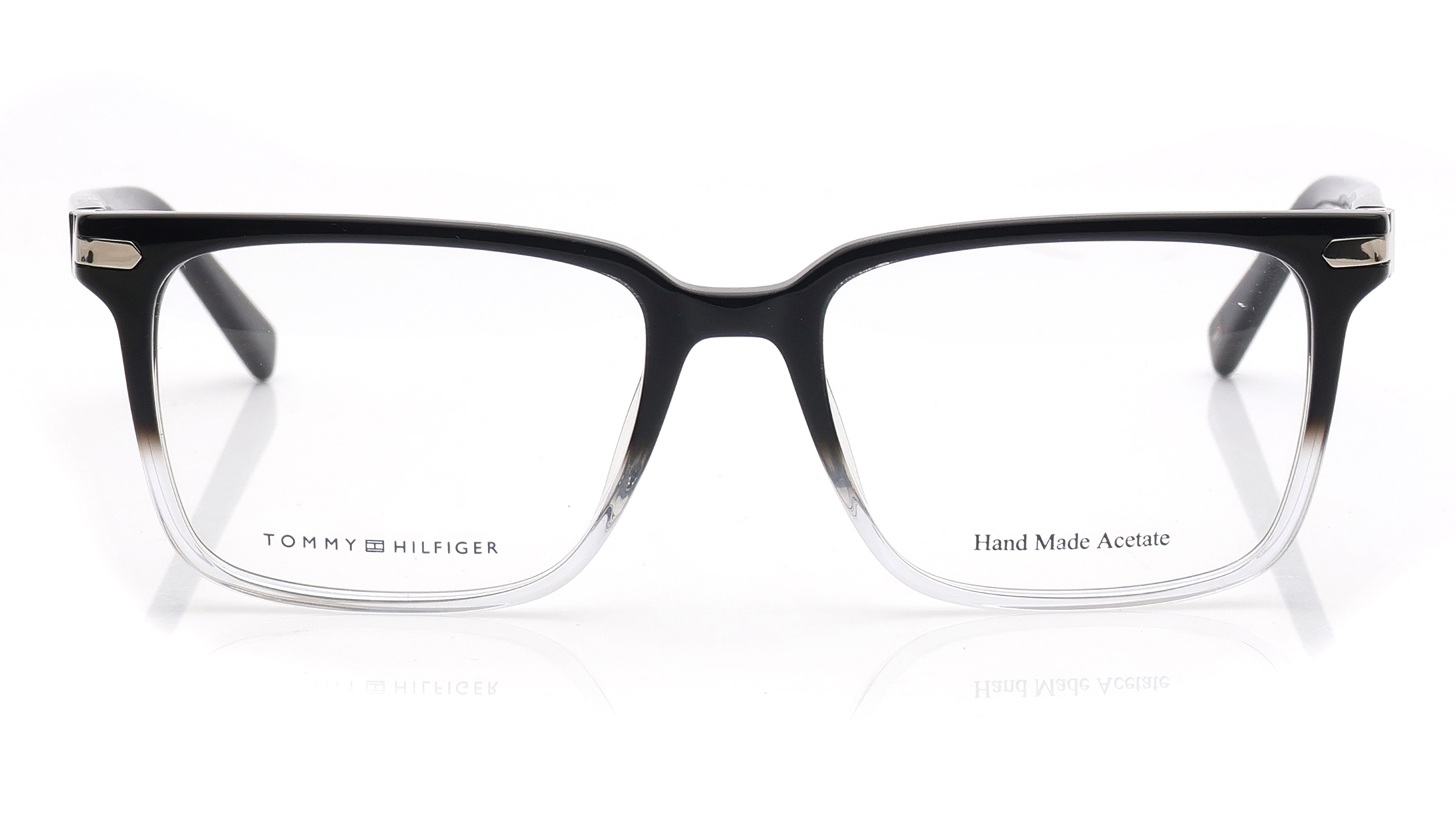 Image 1 of Black Rectangle Eyeglasses for Men from Tommy Hilfiger Available at Titan Eye+