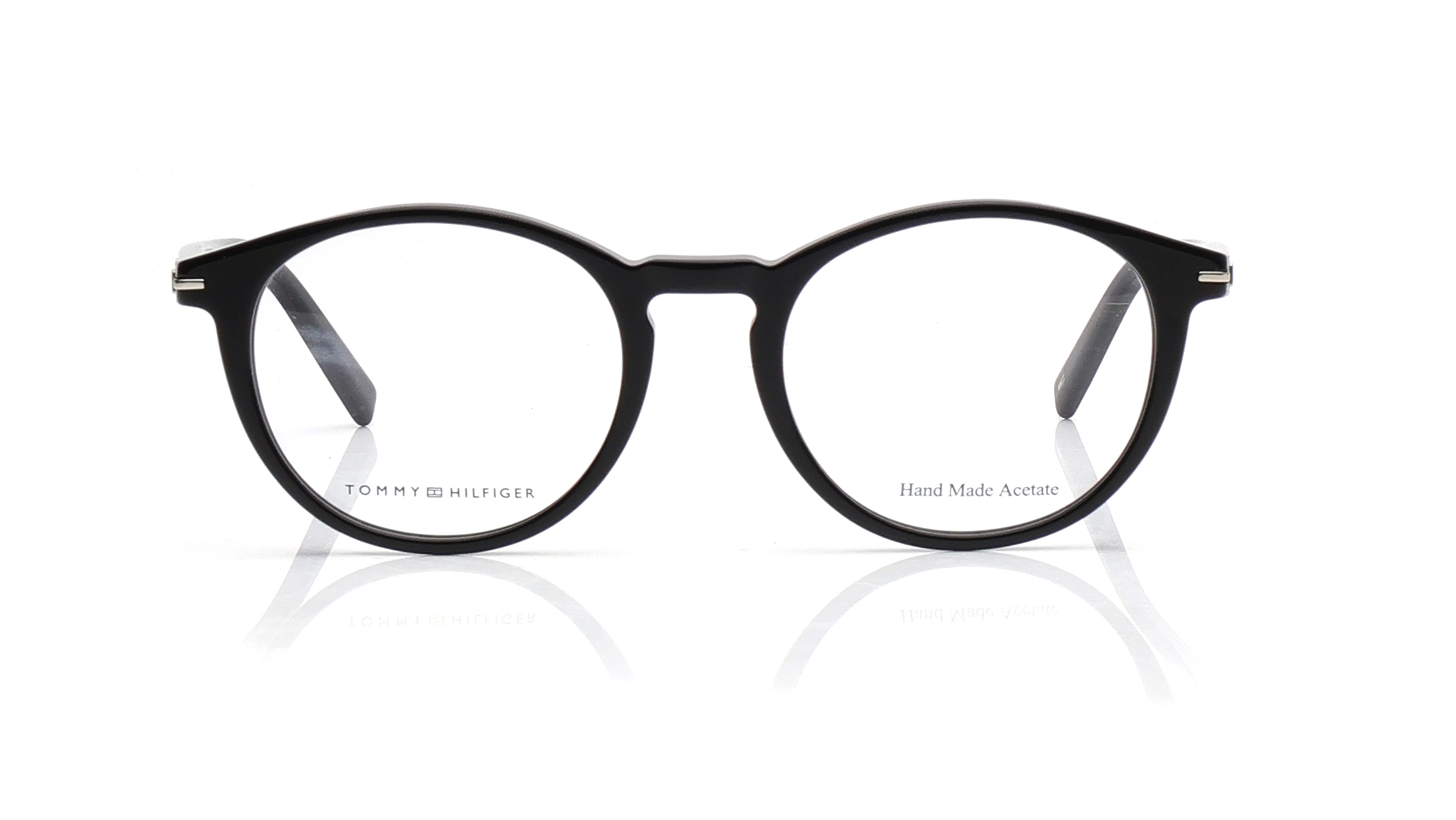 Image 1 of Black Round Eyeglasses for Men and Women from Tommy Hilfiger Available at Titan Eye+