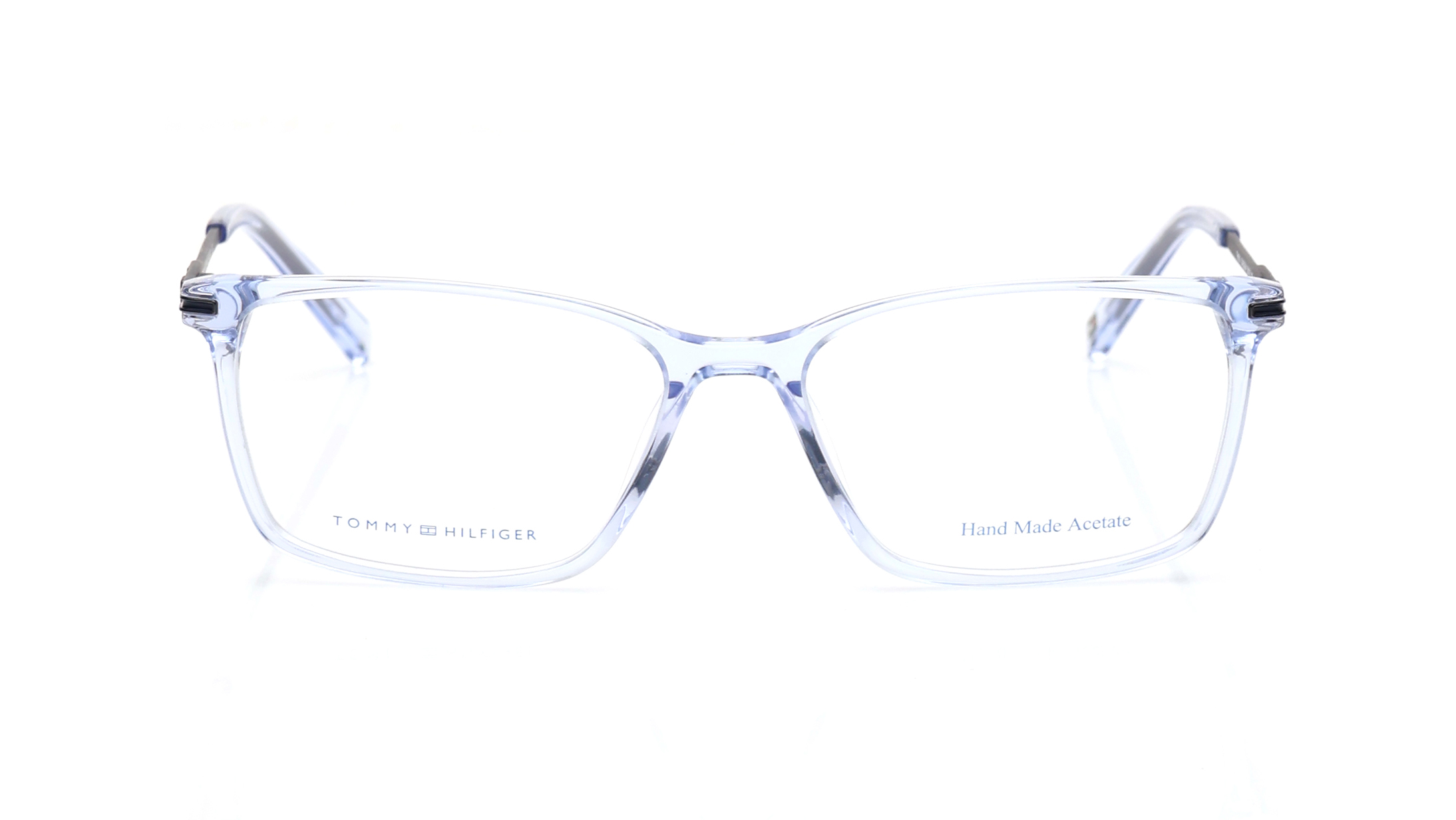 Image 1 of Rectangle Blue Rimmed Eyeglasses for Men from Tommy Hilfiger Available at Titan Eye+
