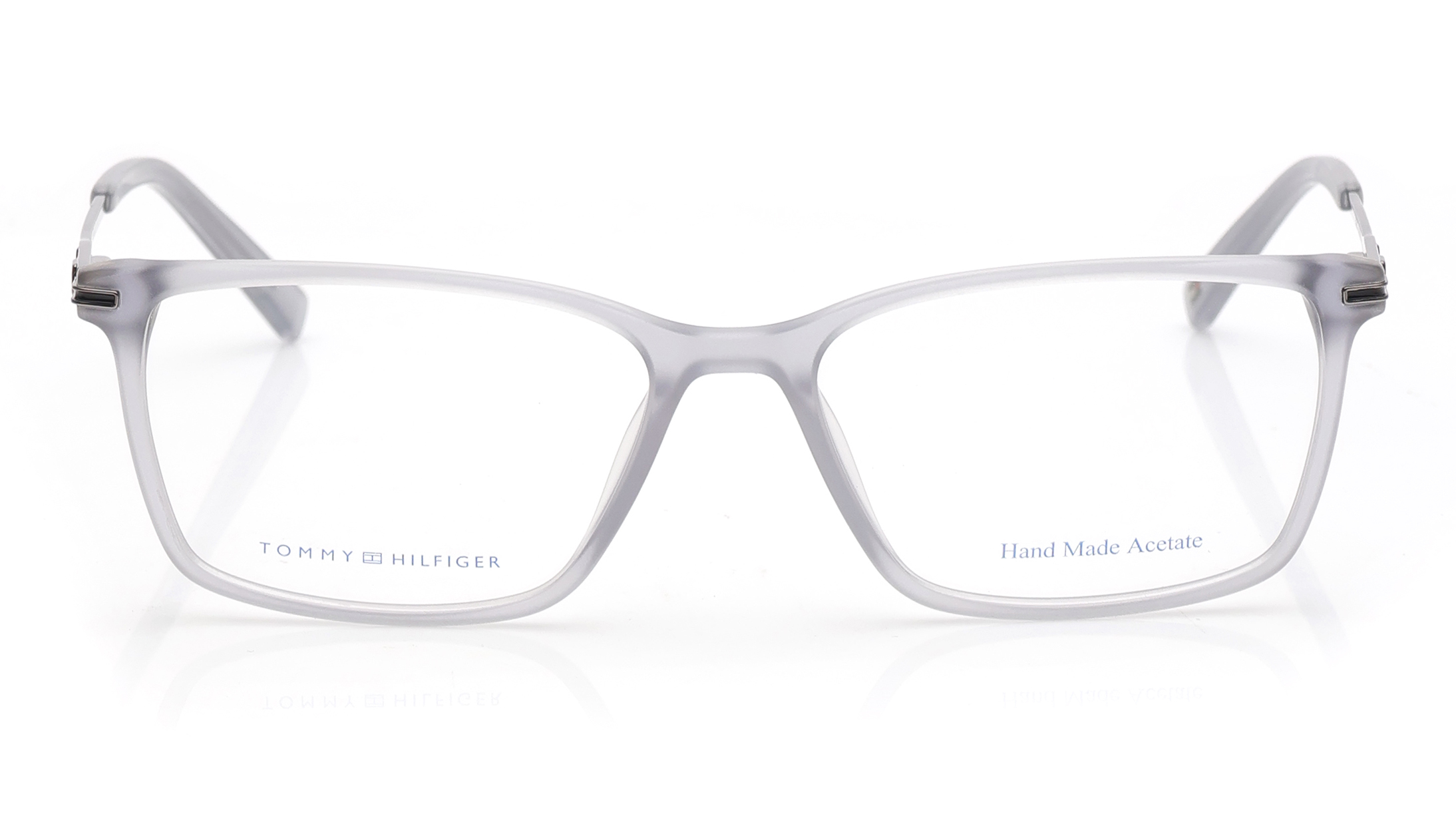 Image 1 of Grey Rectangle Eyeglasses for Men from Tommy Hilfiger Available at Titan Eye+