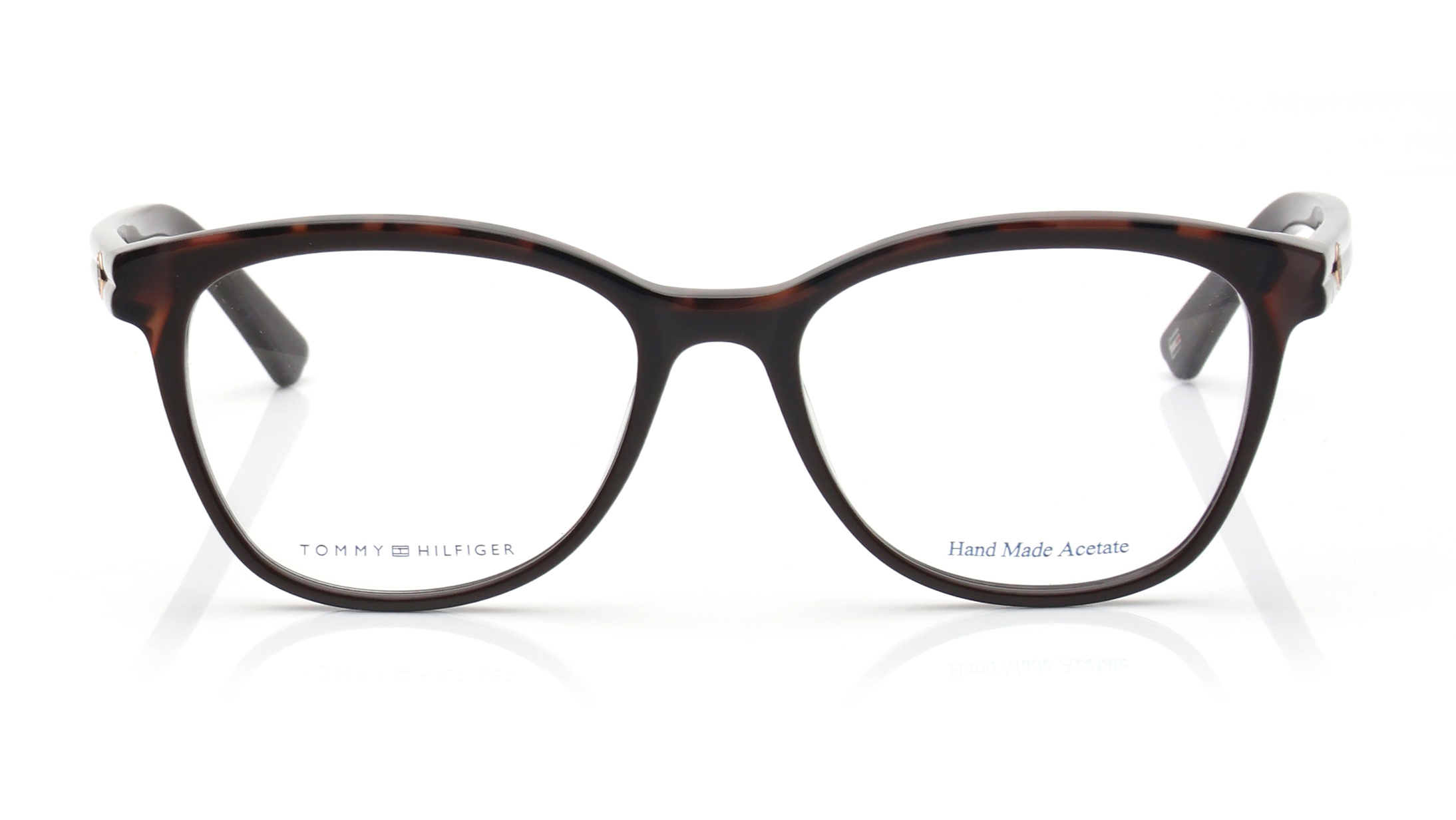 Image 1 of Brown Cateye Rimmed Eyeglasses for Women from Tommy Hilfiger Available at Titan Eye+