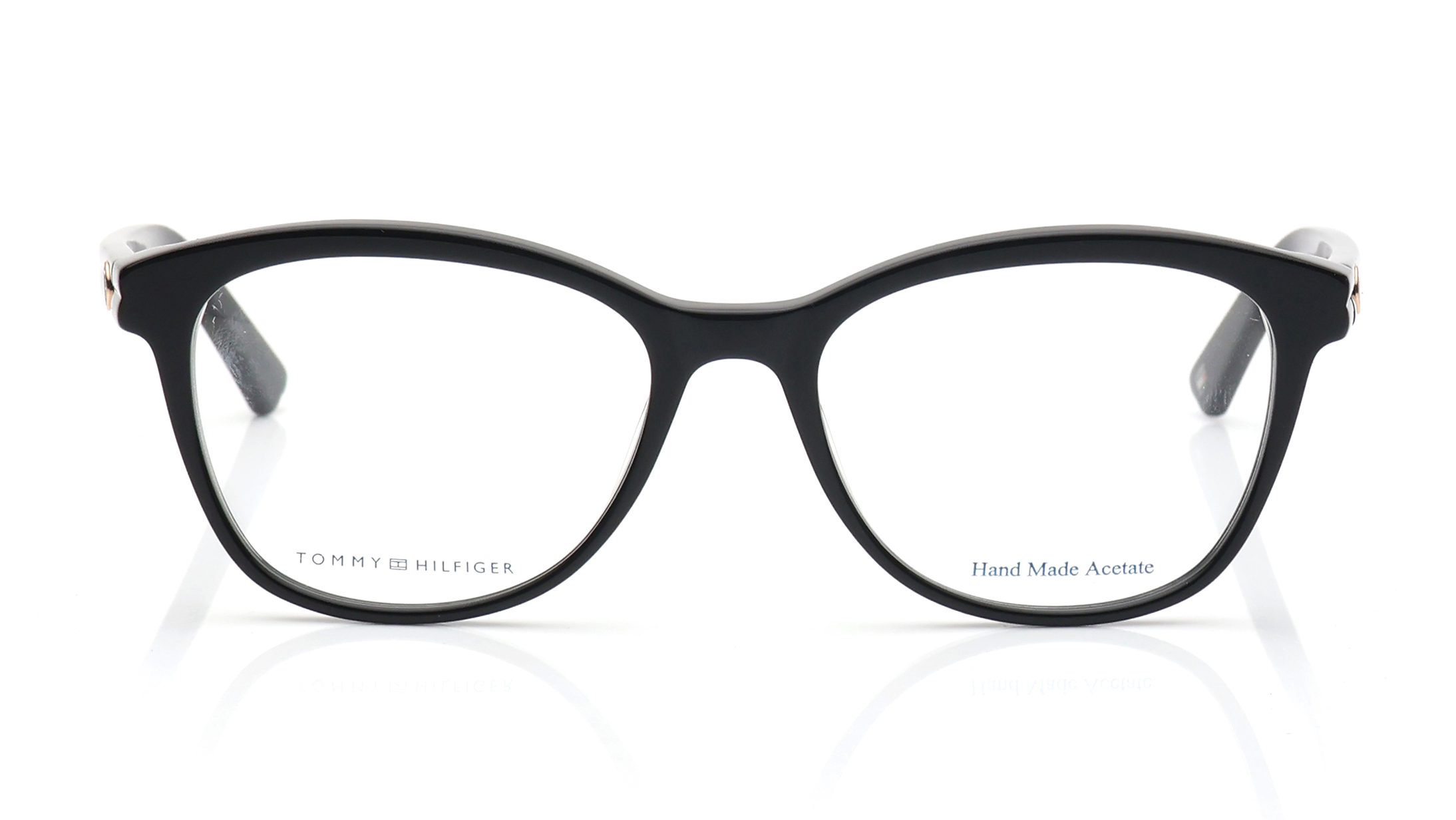Image 1 of Black Cateye Rimmed Eyeglasses for Women from Tommy Hilfiger Available at Titan Eye+