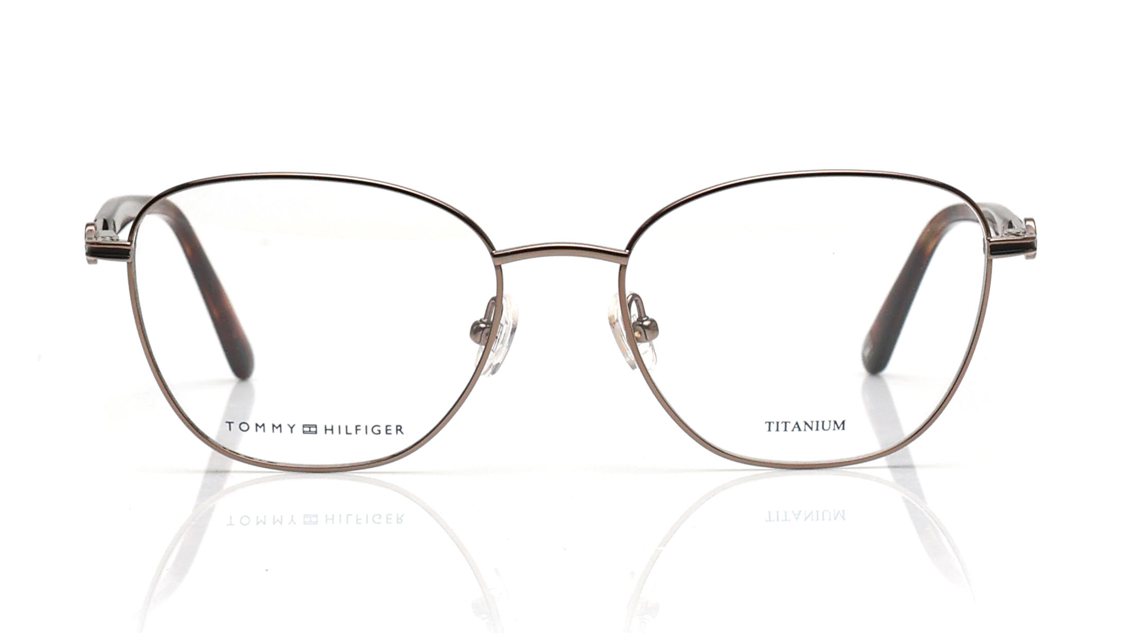 Image 1 of Pink Square Rimmed Eyeglasses for Women from Tommy Hilfiger Available at Titan Eye+