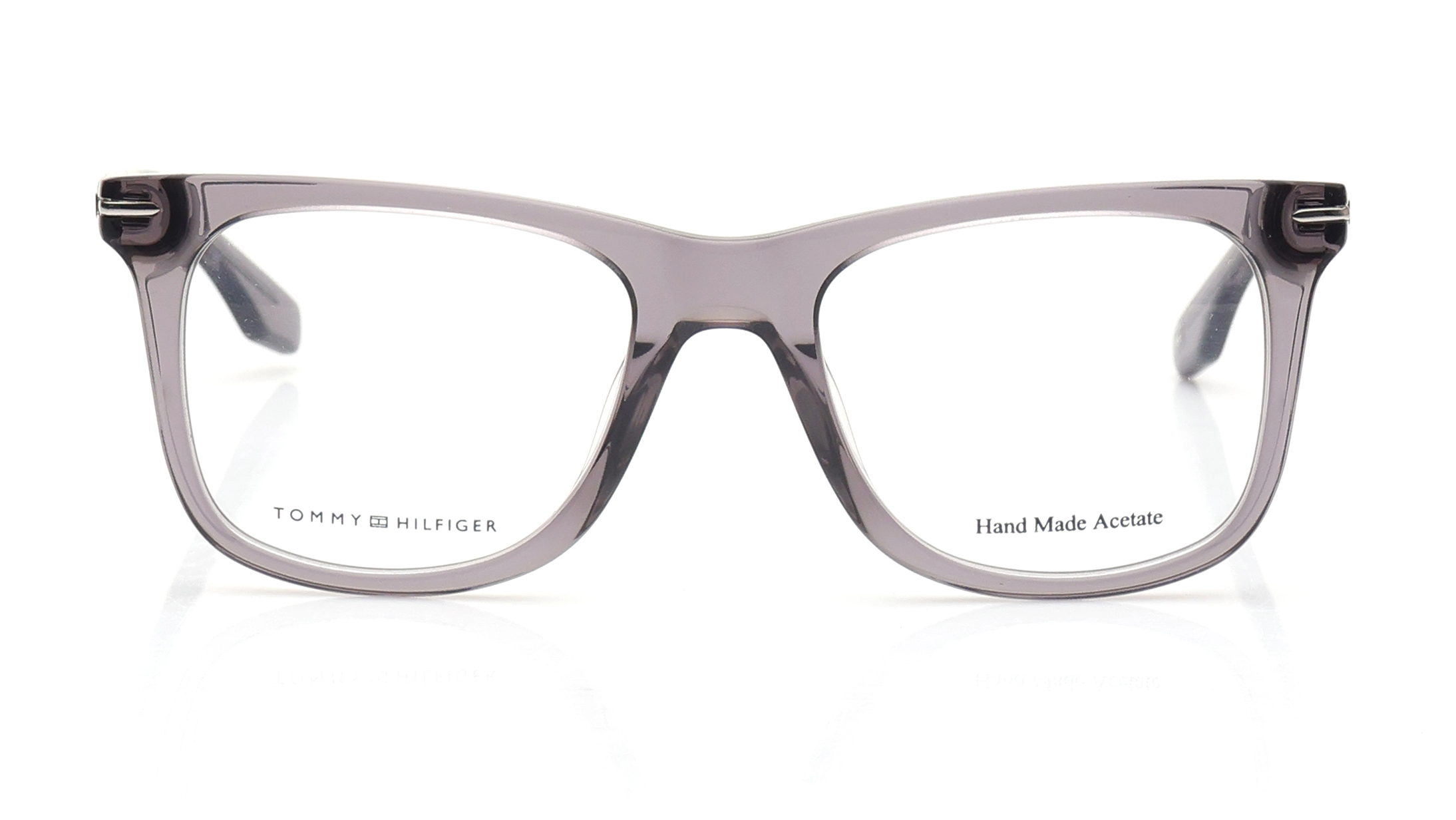 Image 1 of Grey Square Eyeglasses for Men from Tommy Hilfiger Available at Titan Eye+