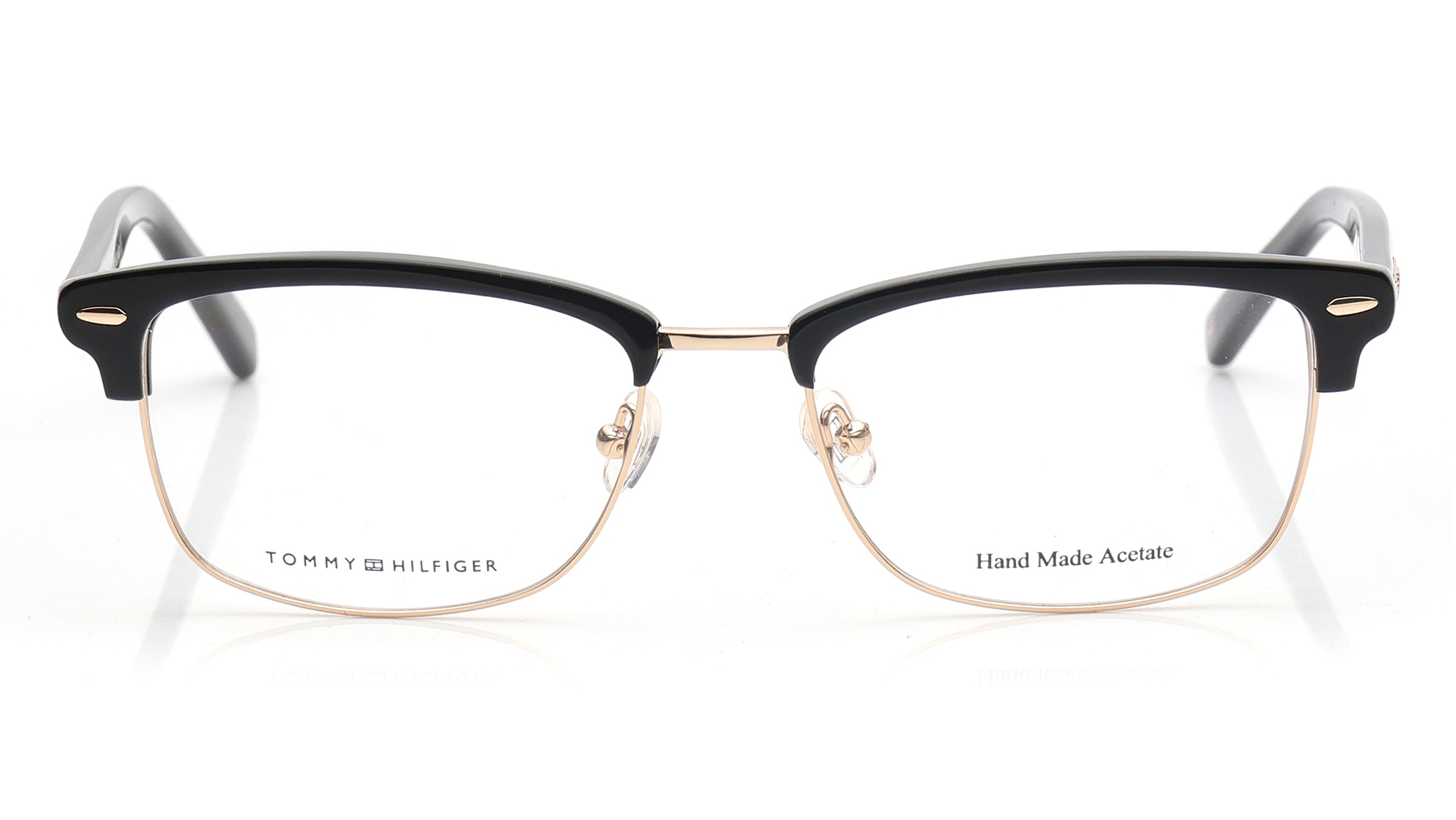 Image 1 of Black Clubmaster Eyeglasses for Women from Tommy Hilfiger Available at Titan Eye+