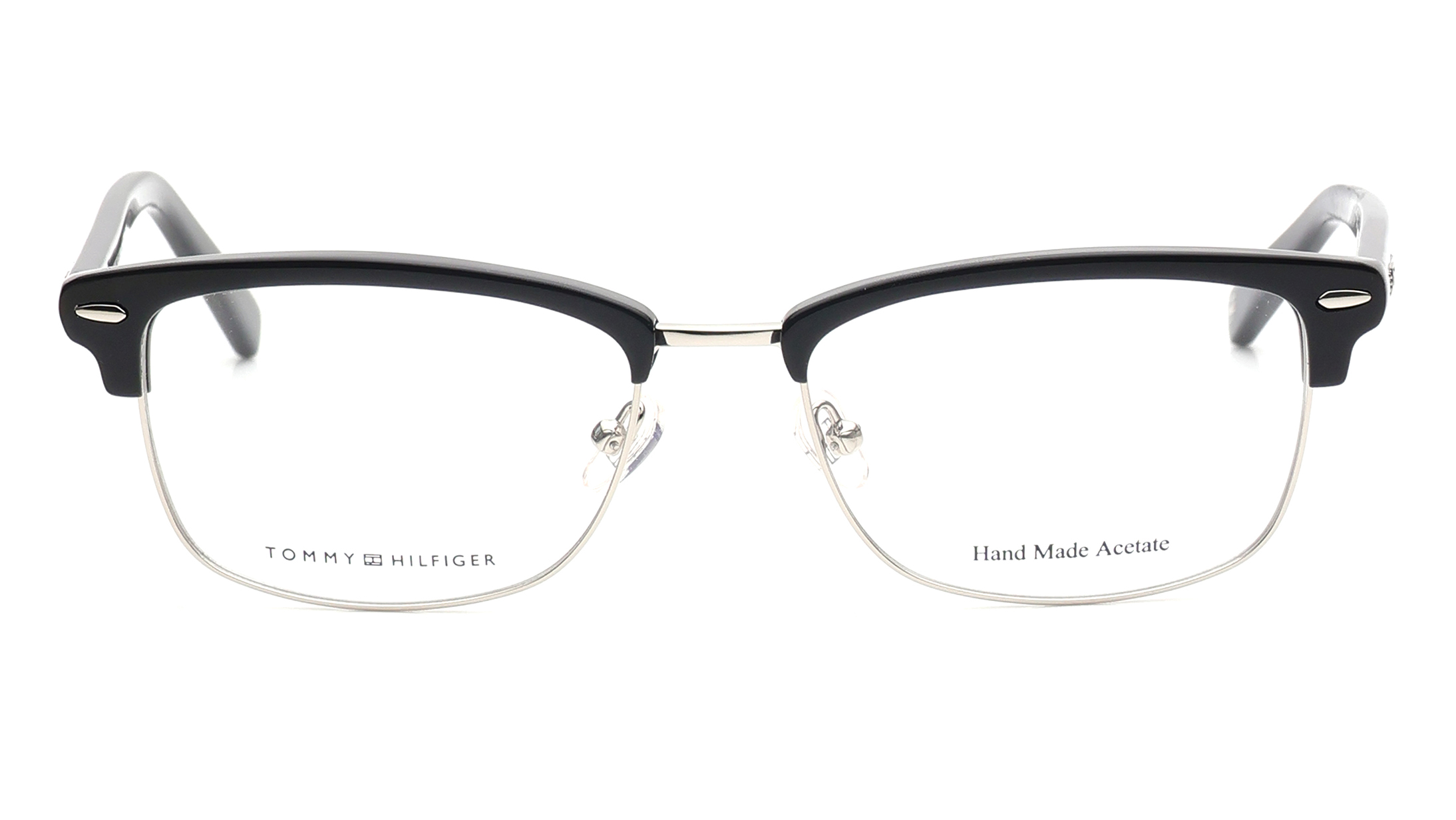Image 1 of Black Clubmaster Eyeglasses for Women from Tommy Hilfiger Available at Titan Eye+