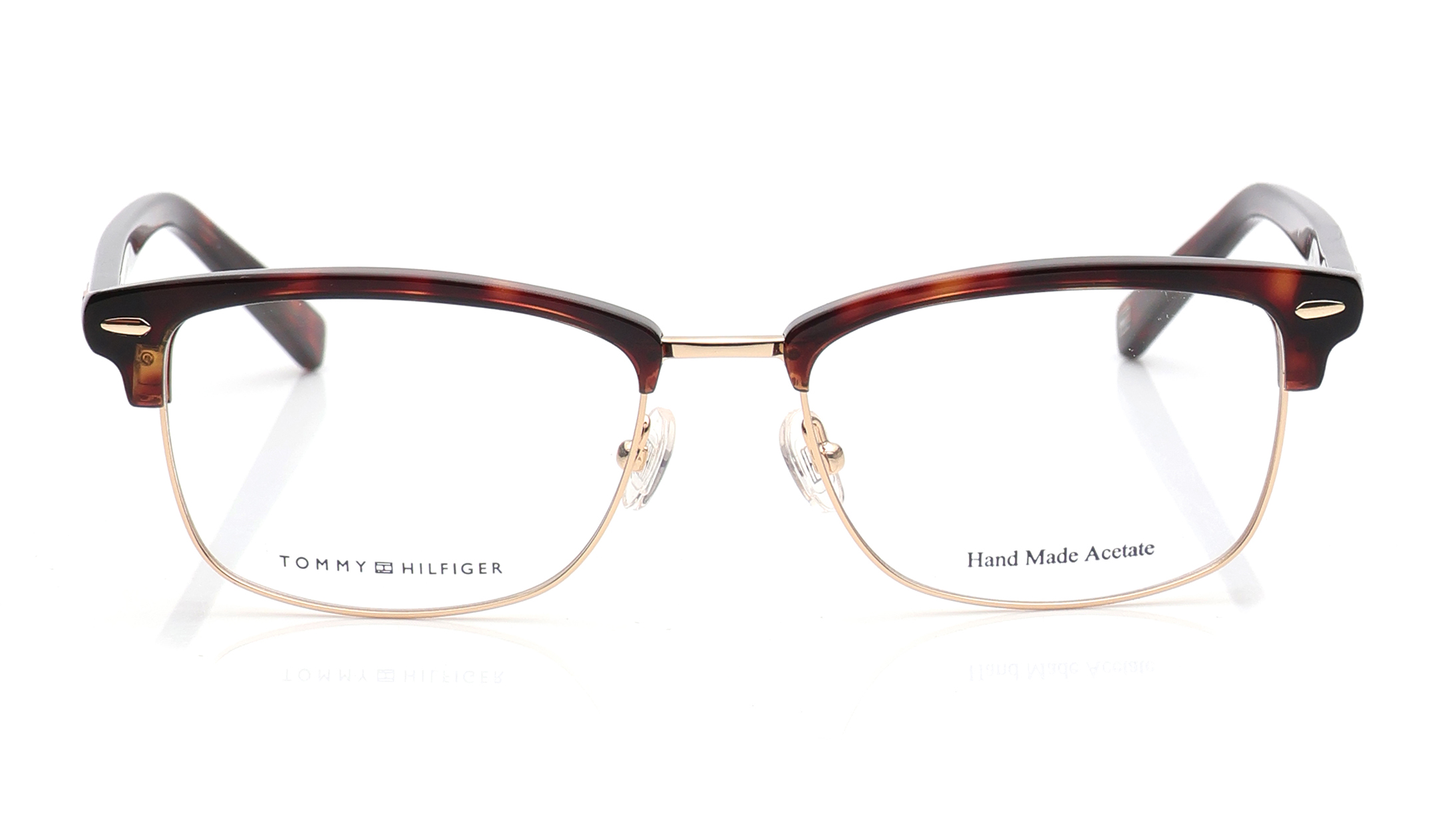 Image 1 of Brown Clubmaster Eyeglasses for Women from Tommy Hilfiger Available at Titan Eye+