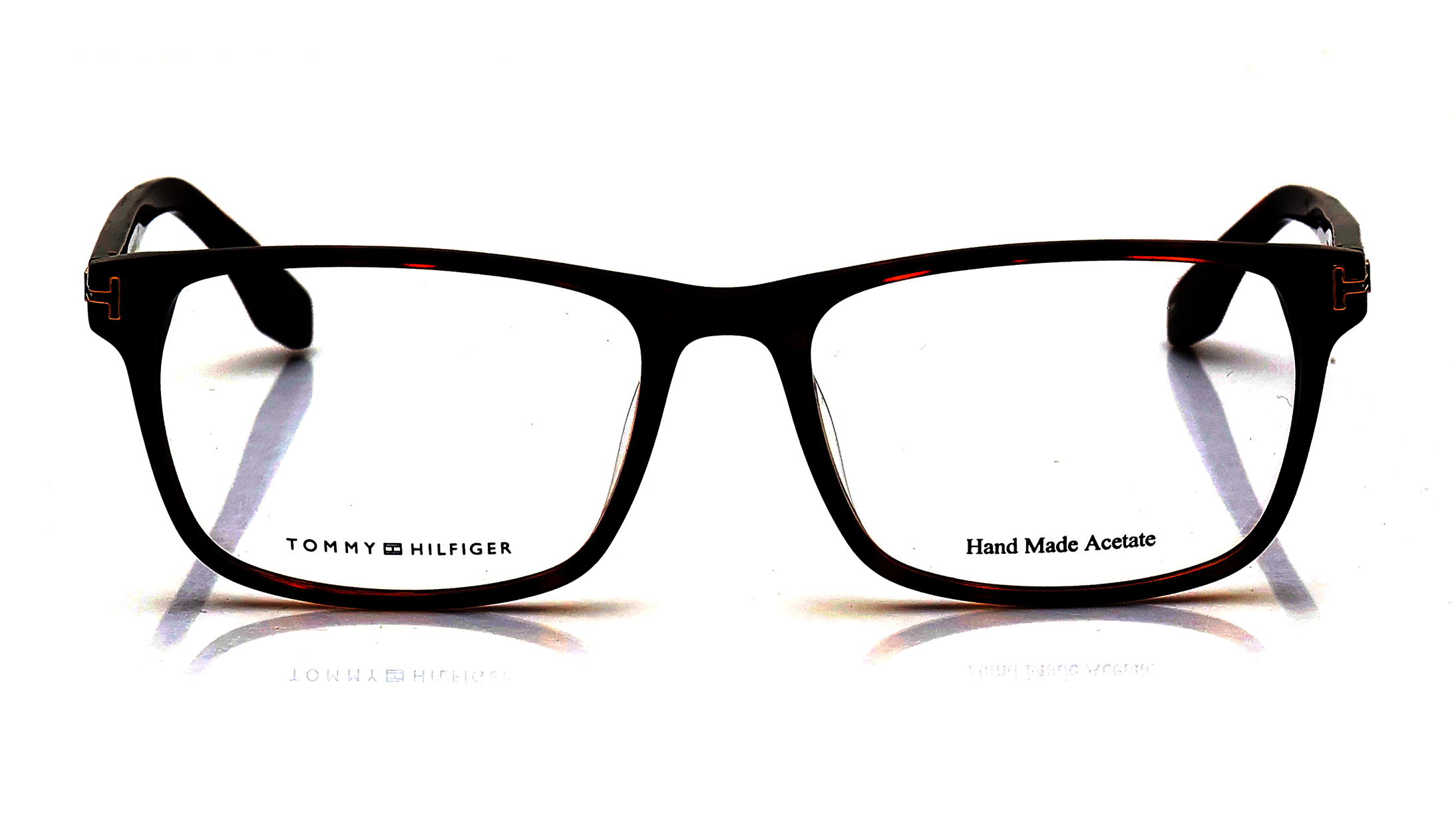 Image 1 of Brown Square Eyeglasses for Men from Tommy Hilfiger Available at Titan Eye+