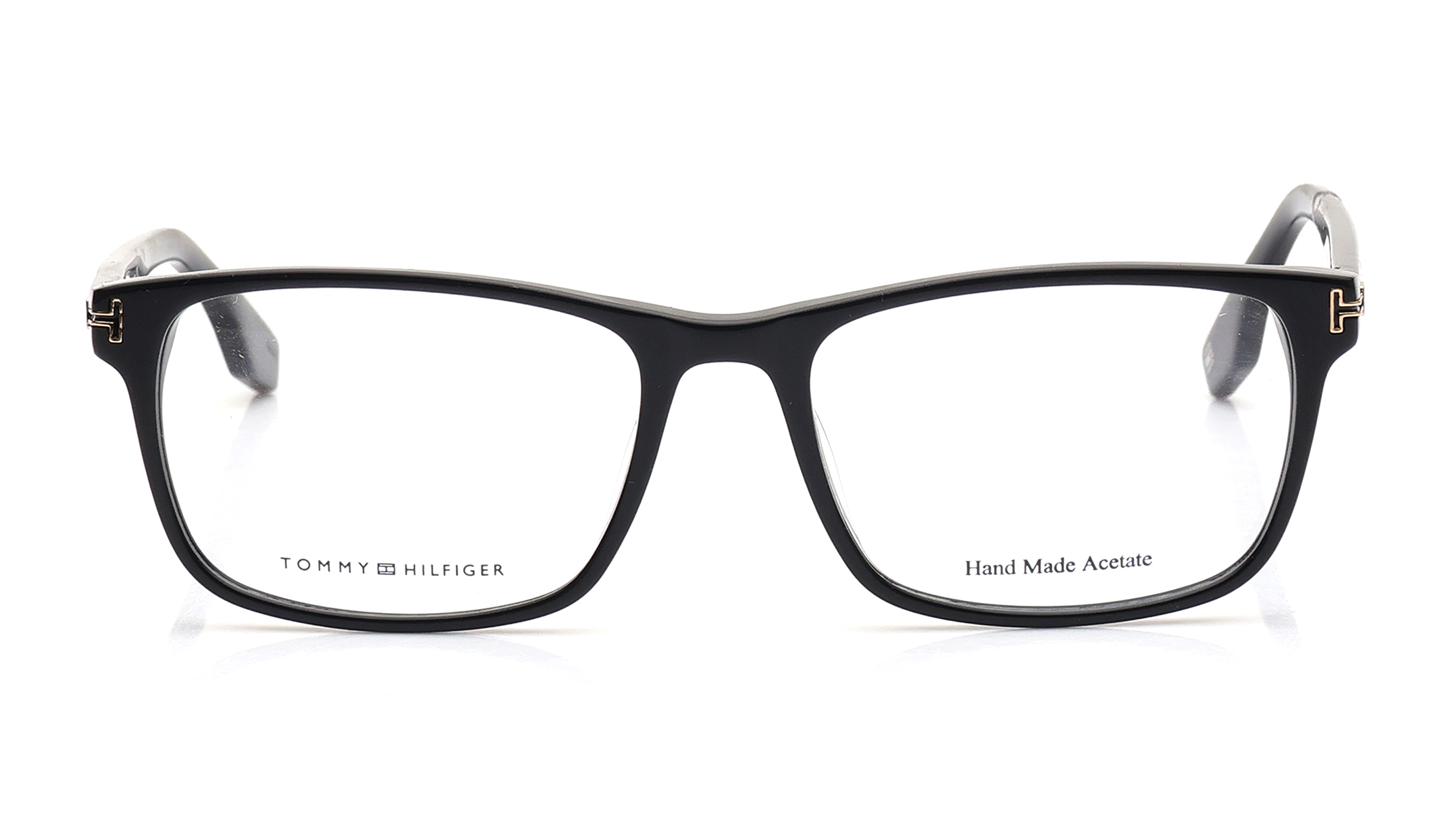 Image 1 of Black Square Eyeglasses for Men from Tommy Hilfiger Available at Titan Eye+