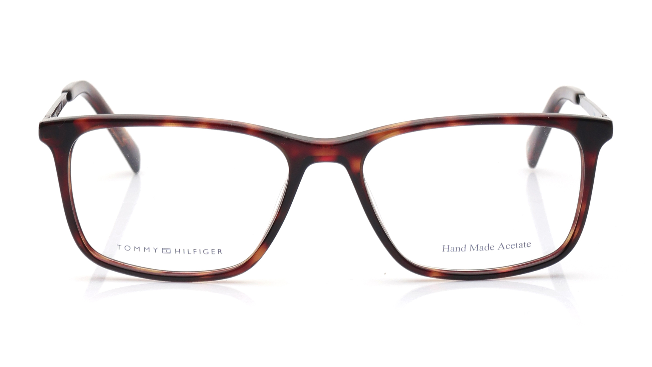 Image 1 of Brown Rectangle Eyeglasses for Men from Tommy Hilfiger Available at Titan Eye+