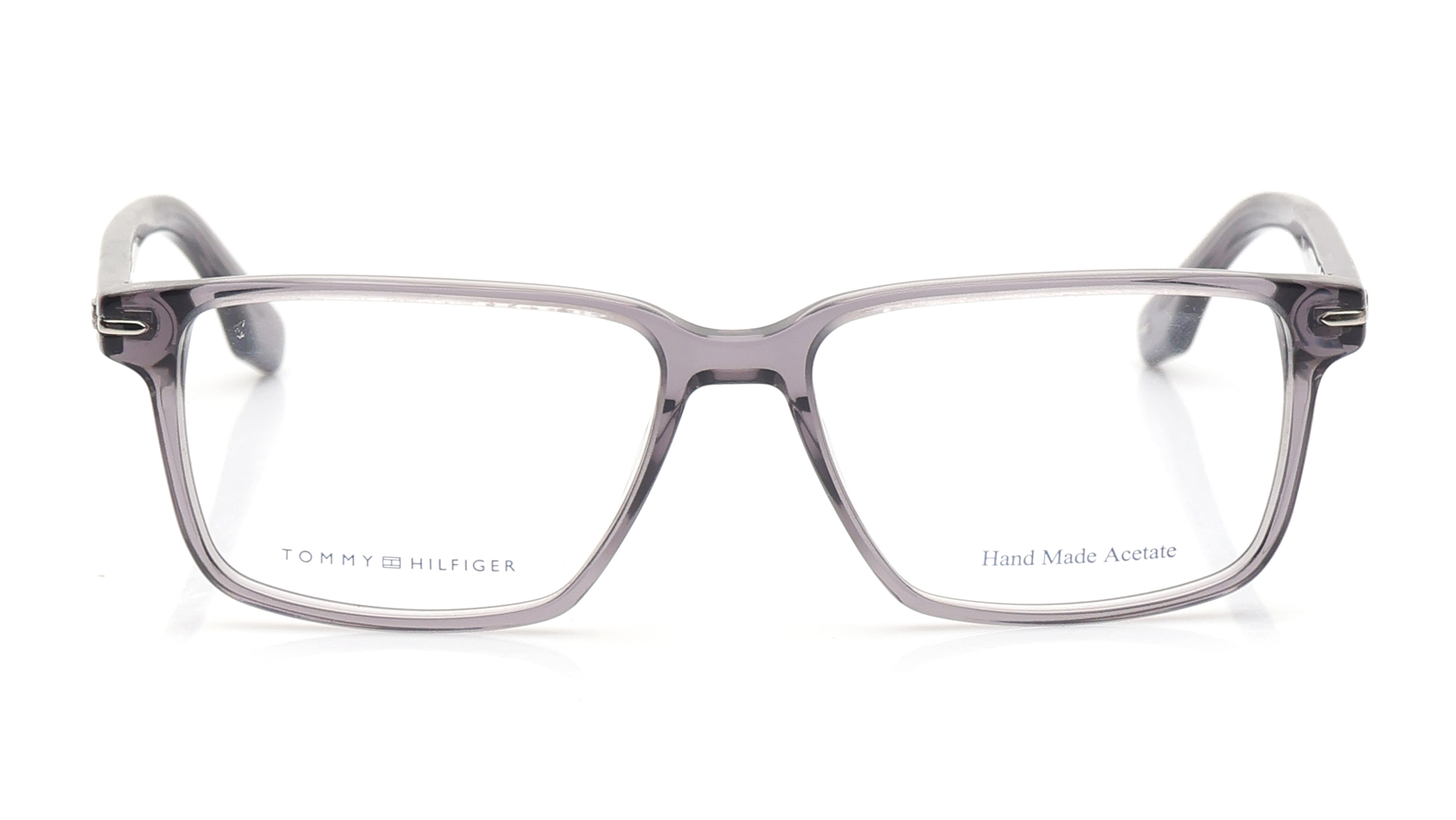 Image 1 of Grey Square Eyeglasses for Men from Tommy Hilfiger Available at Titan Eye+