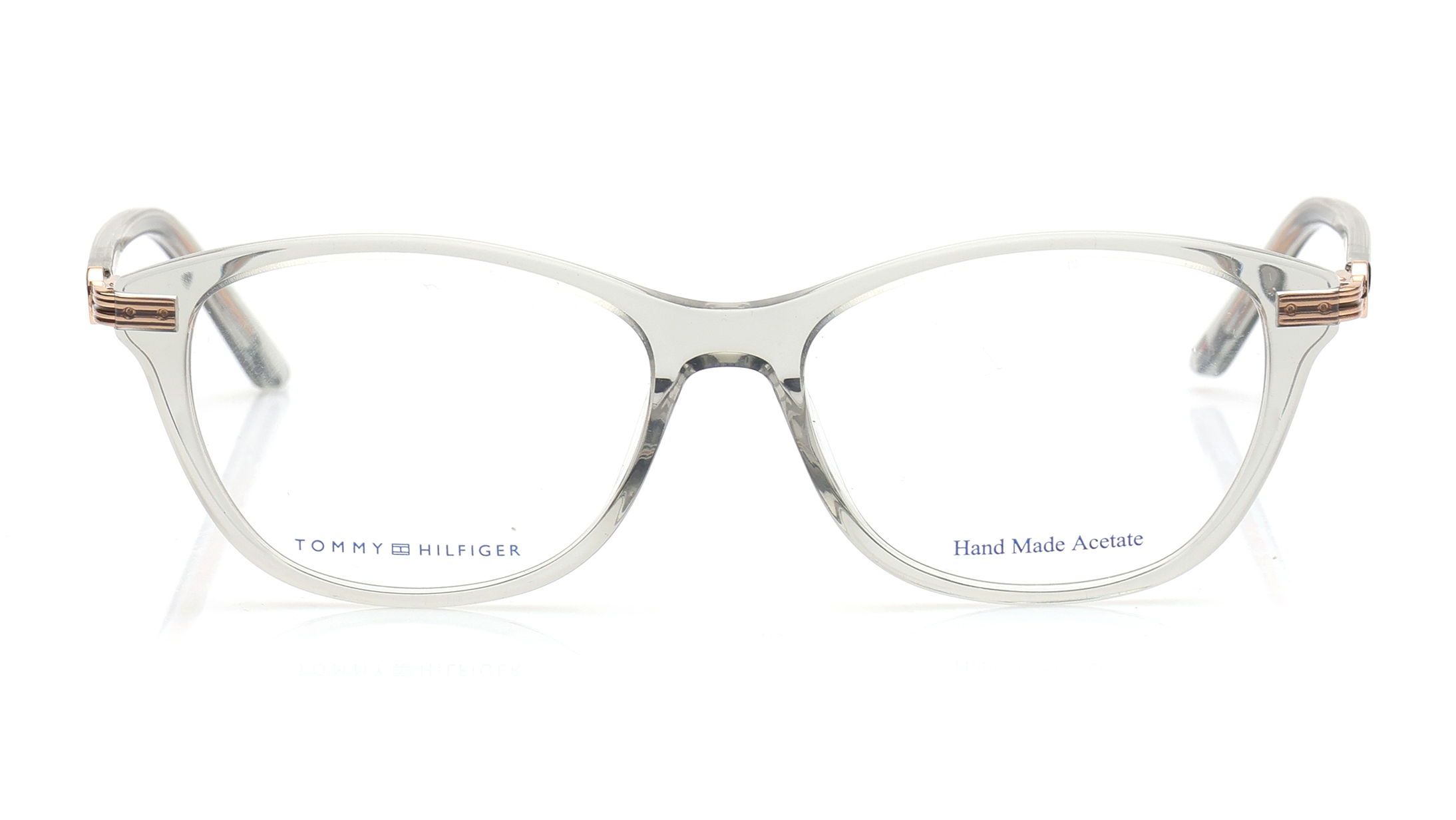 Image 1 of Grey Oval Eyeglasses for Women from Tommy Hilfiger Available at Titan Eye+