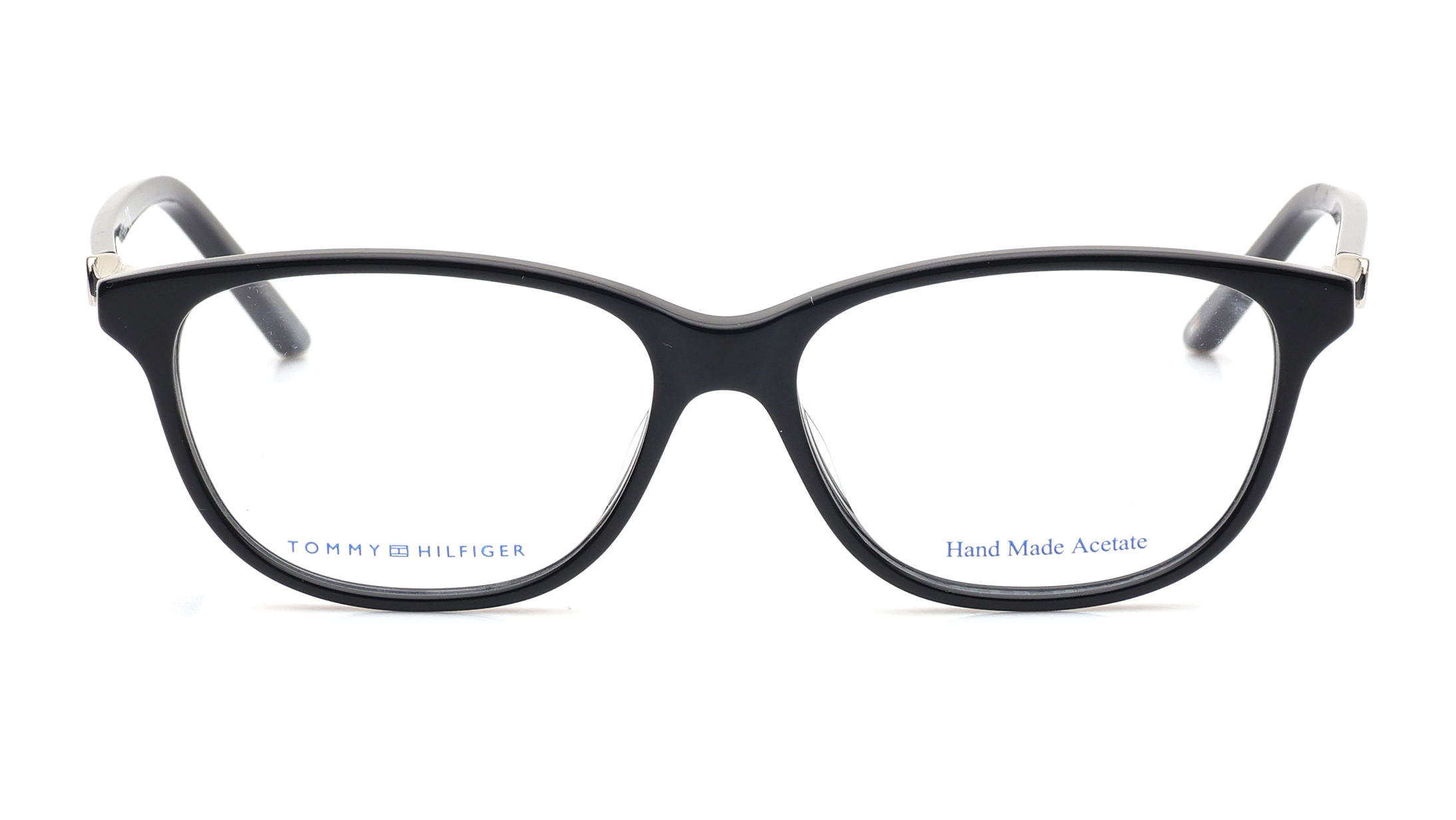 Image 1 of Black Oval Eyeglasses for Women from Tommy Hilfiger Available at Titan Eye+