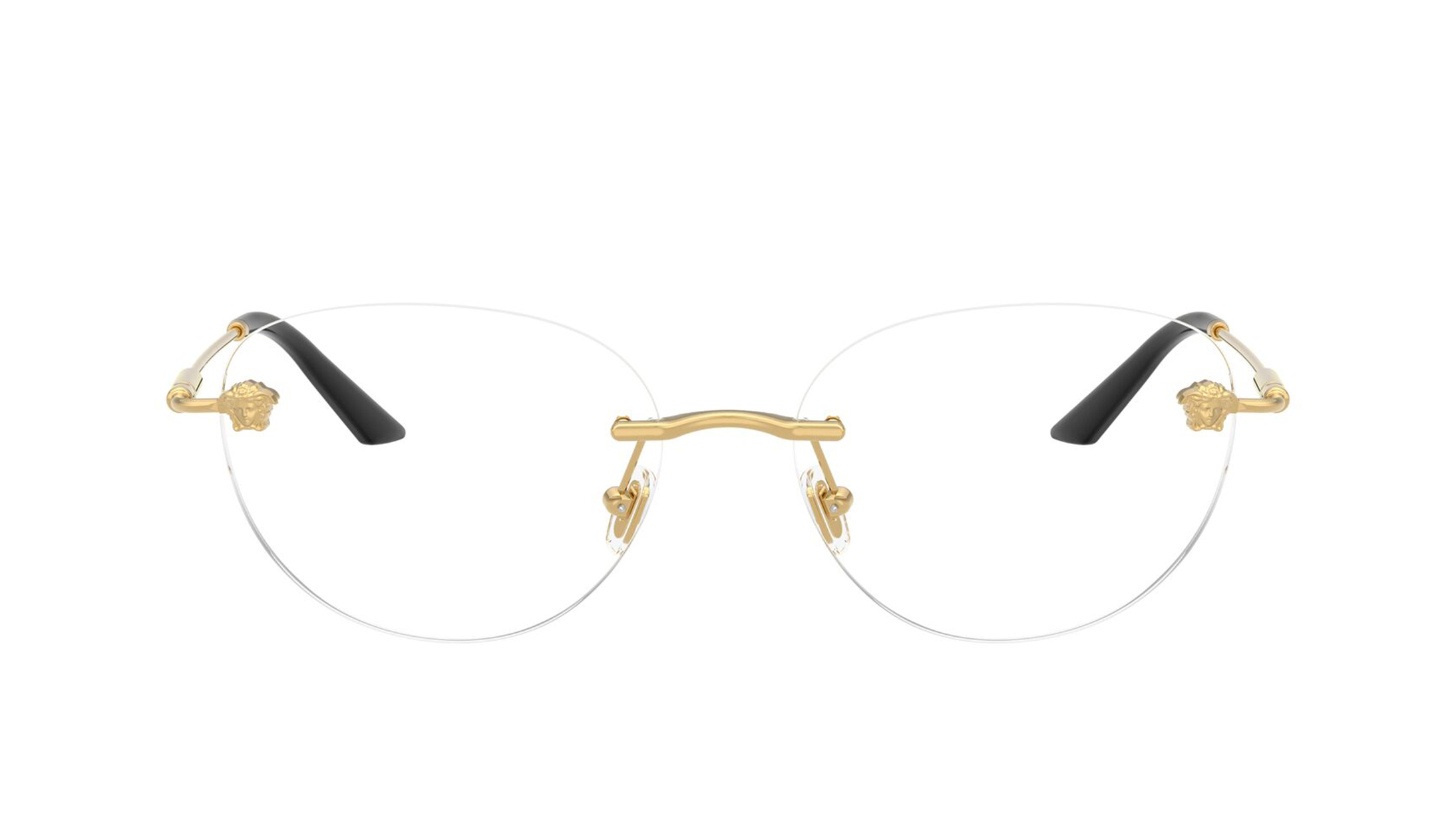 Image 1 of Gold Round Eyeglasses for Women from Versace Available at Titan Eye+
