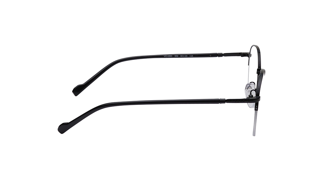 Image 6 of Black Aviator Semi-Rimmed Eyeglasses for Men from Vogue Eyewear Available at Titan Eye+