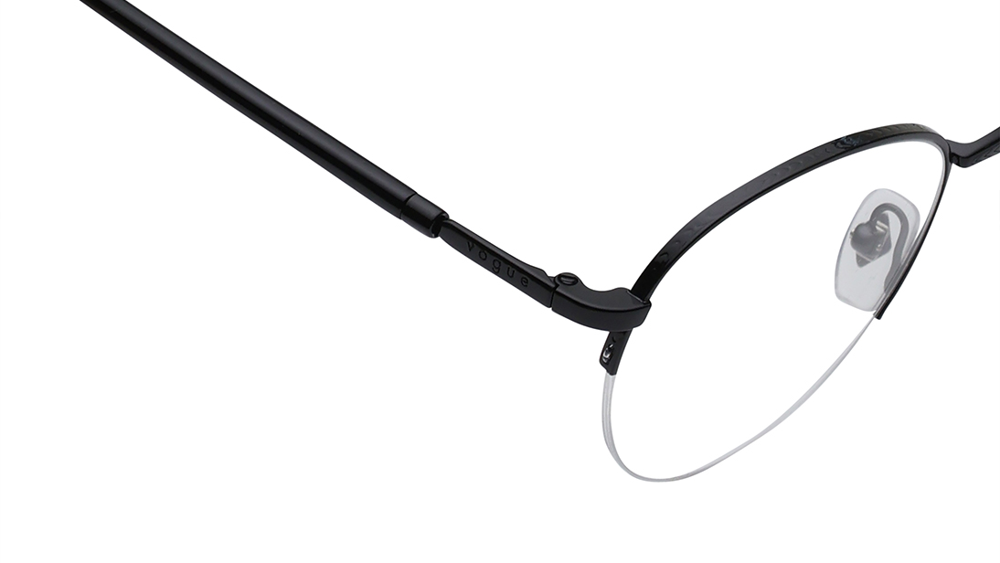 Image 5 of Black Aviator Semi-Rimmed Eyeglasses for Men from Vogue Eyewear Available at Titan Eye+
