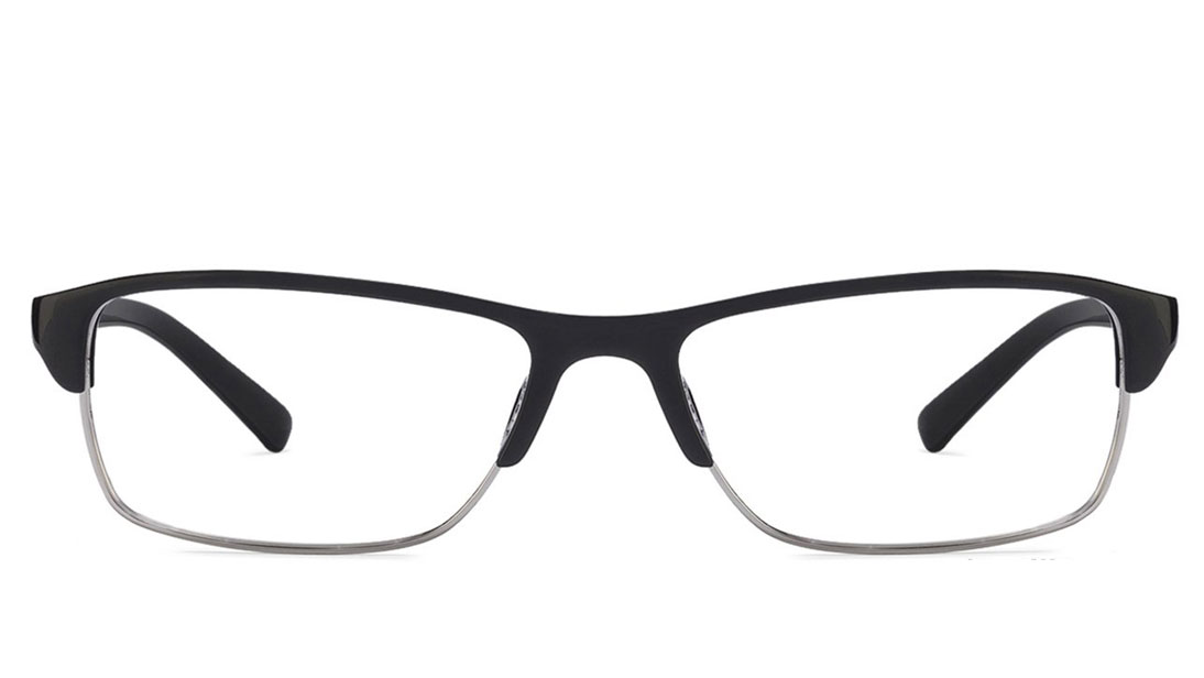 Image 1 of Black Rectangle Rimmed Eyeglasses (FVO5012IW4454|54) from Vogue Eyewear Available at Titan Eye+