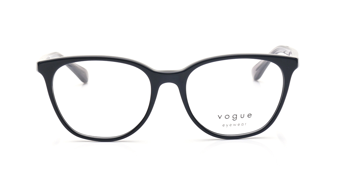 Image 1 of Black Rectangle Rimmed Eyeglasses for Women from Vogue Eyewear Available at Titan Eye+