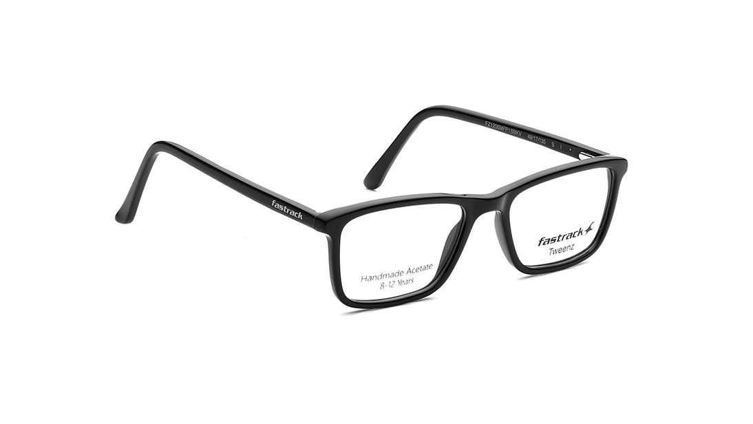 Black Rectangle Rimmed Kids Eyeglasses (FZ1206MFP1SBKV|49)