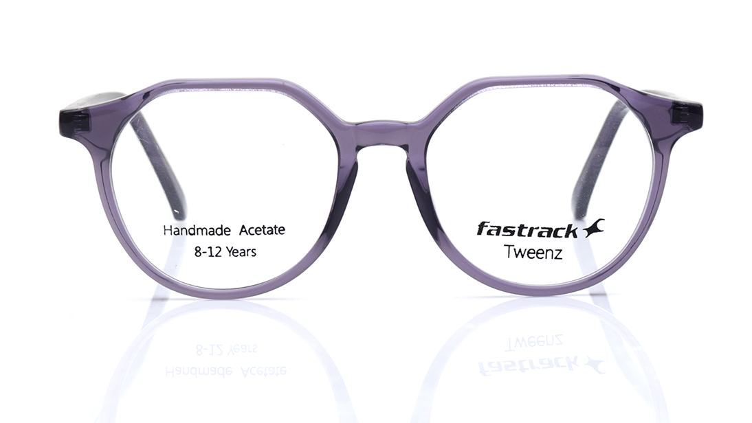 Image 1 of Purple Geometric Rimmed Eyeglasses for Kids from Fastrack Available at Titan Eye+