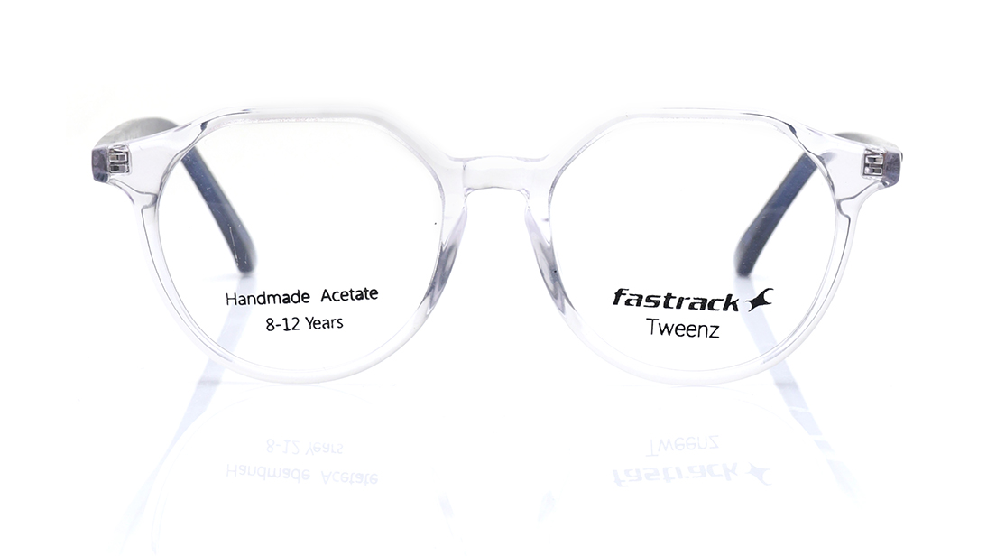 Image 1 of Transparent Geometric Rimmed Eyeglasses for Kids from Fastrack Available at Titan Eye+