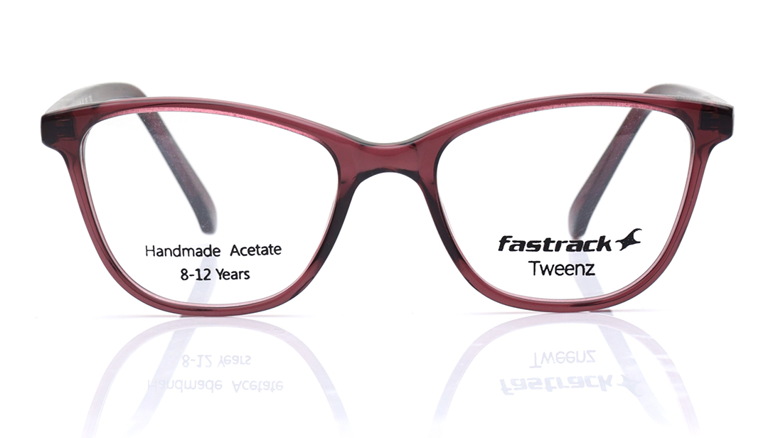 Image 1 of Burgundy CatEye Rimmed Eyeglasses for Kids from Fastrack Available at Titan Eye+