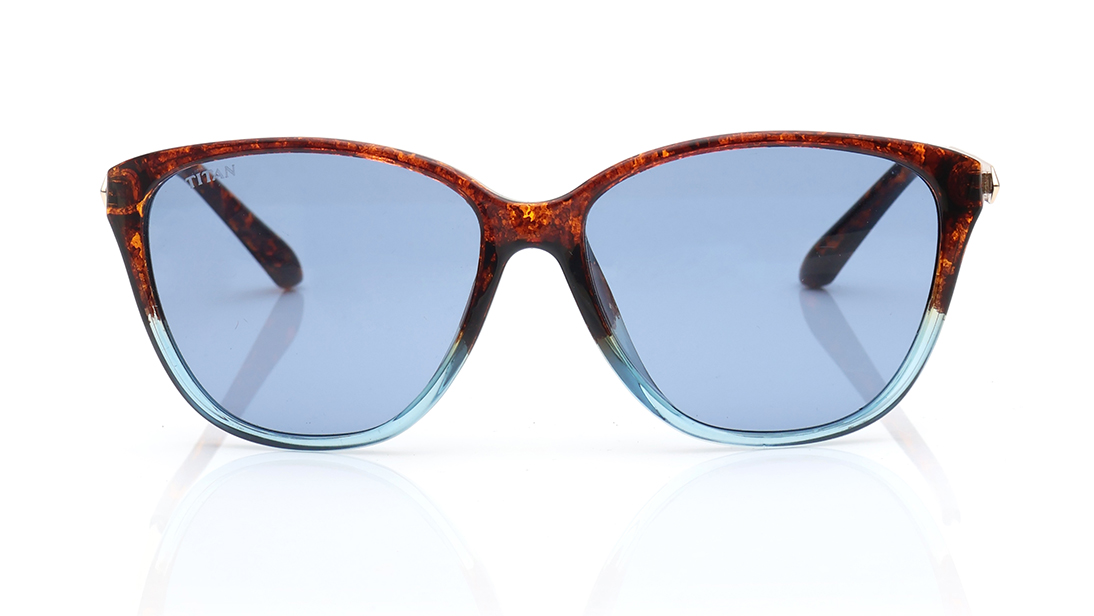 Image 1 of Blue Wayfarer Sunglasses for Men and Women from Titan Available at Titan Eye+