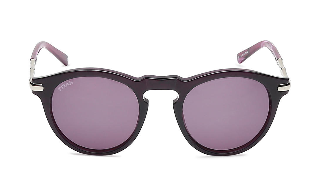 Image 1 of Purple Round Sunglasses for Men and Women from Titan Available at Titan Eye+