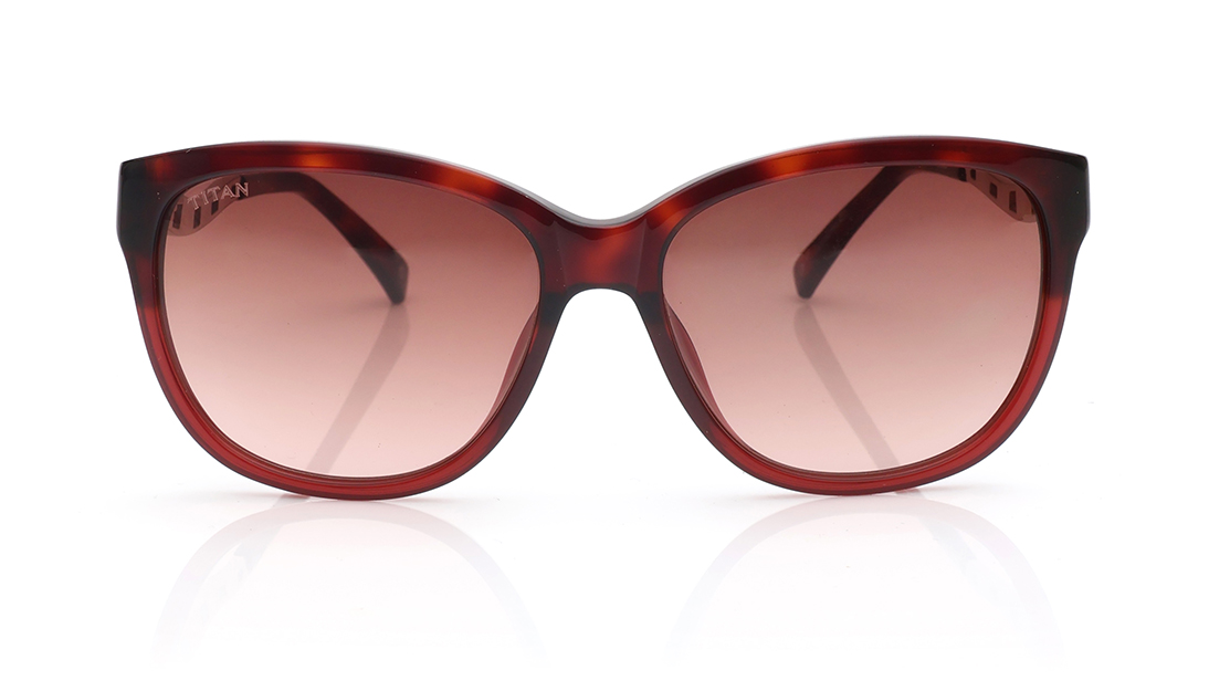 Image 1 of Red CatEye Sunglasses for Women from Titan Available at Titan Eye+