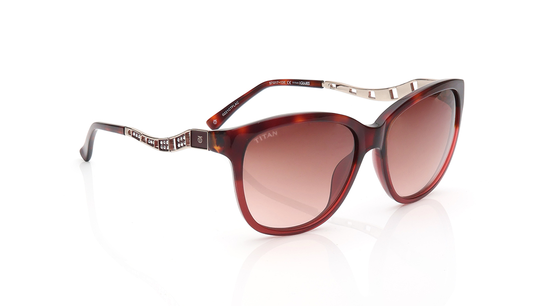 Image 2 of Red CatEye Sunglasses for Women from Titan Available at Titan Eye+