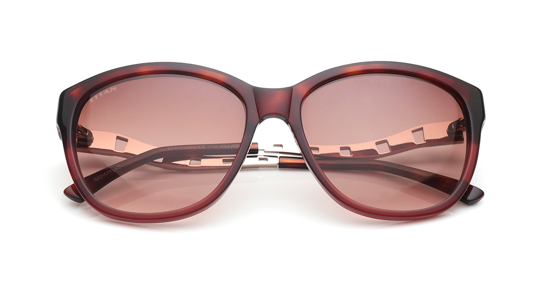 Image 3 of Red CatEye Sunglasses for Women from Titan Available at Titan Eye+
