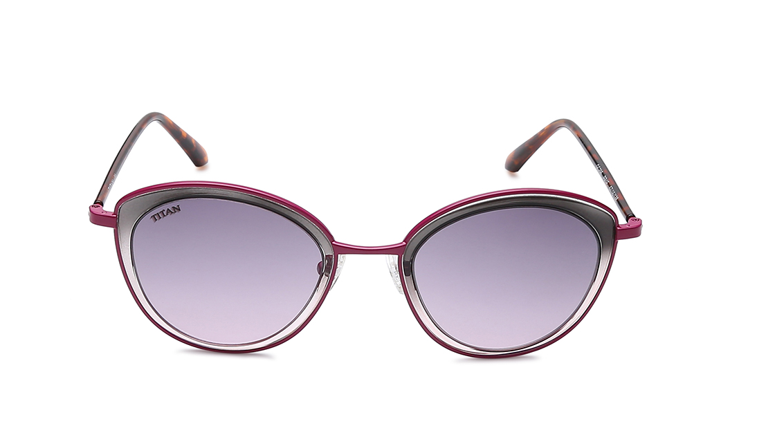 Image 1 of Purple CatEye Sunglasses for Women from Titan Available at Titan Eye+
