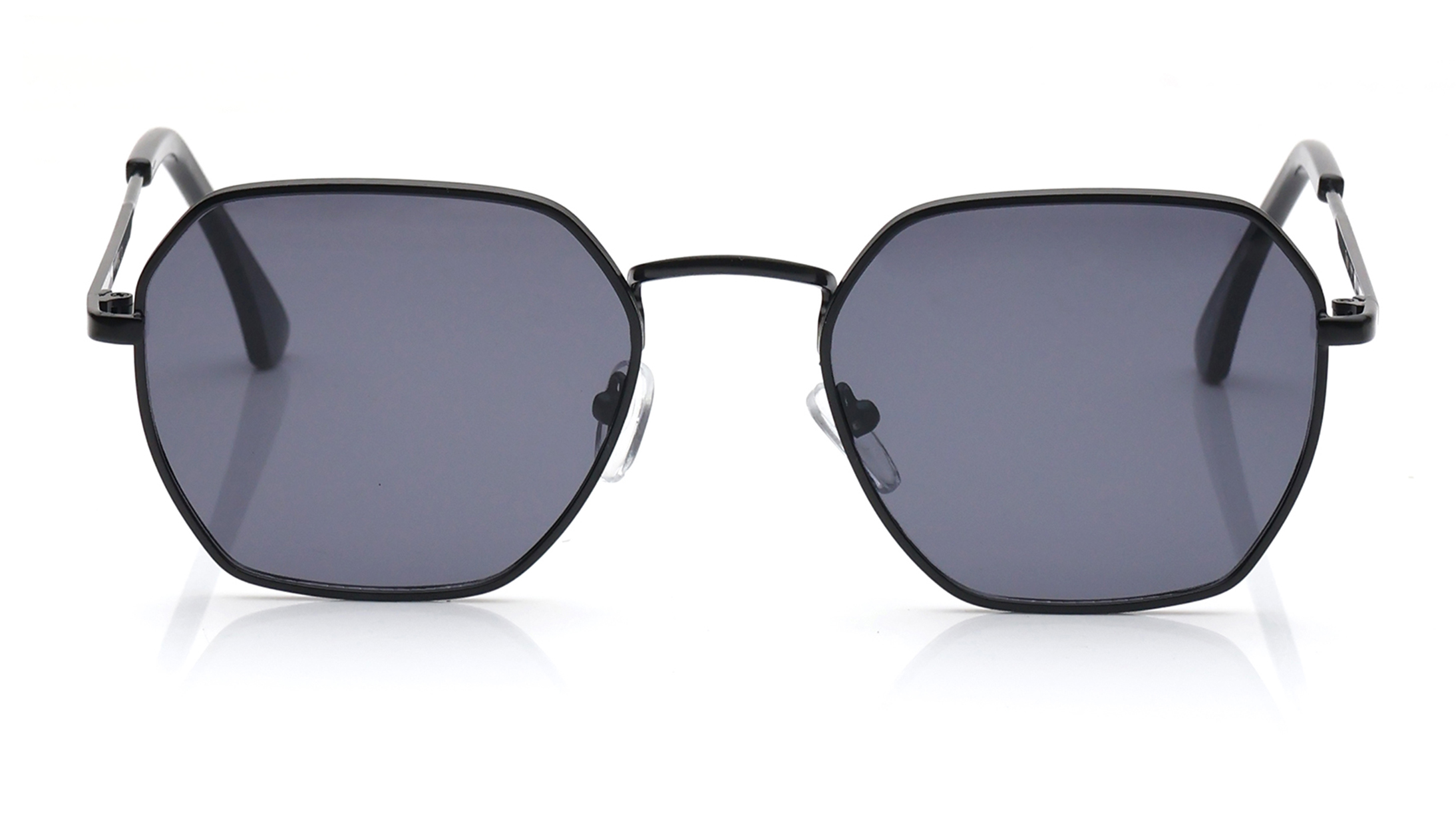 Image 1 of Black Hexagon Sunglasses for Men and Women from Tees By Fastrack Available at Titan Eye+
